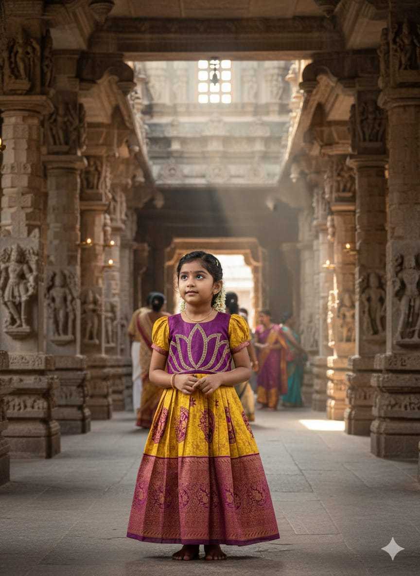 Ynf Silk KESH505 Six6 Lotus Kids Wear Wholesale Kids Gown Kids Ethnic Gowns Manufacturer- Kapda Export