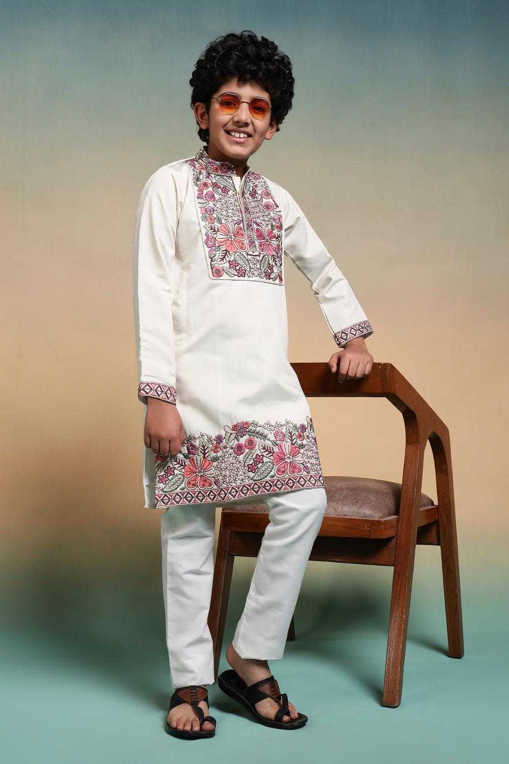 Ynf Silk RIN202 91101 SHAAHI JUNIOR Kids Wear Wholesale Boys Kurta Pyjama Kids Kurta Pajama Baby Boy Kurta Set Manufacturer- Kapda Export