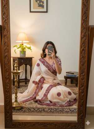 Ynf Soft Cotton KESH549 MALI Sarees Wholesale Embroidered Sarees Cotton Sarees Kora Sarees Manufacturer- Kapda Export