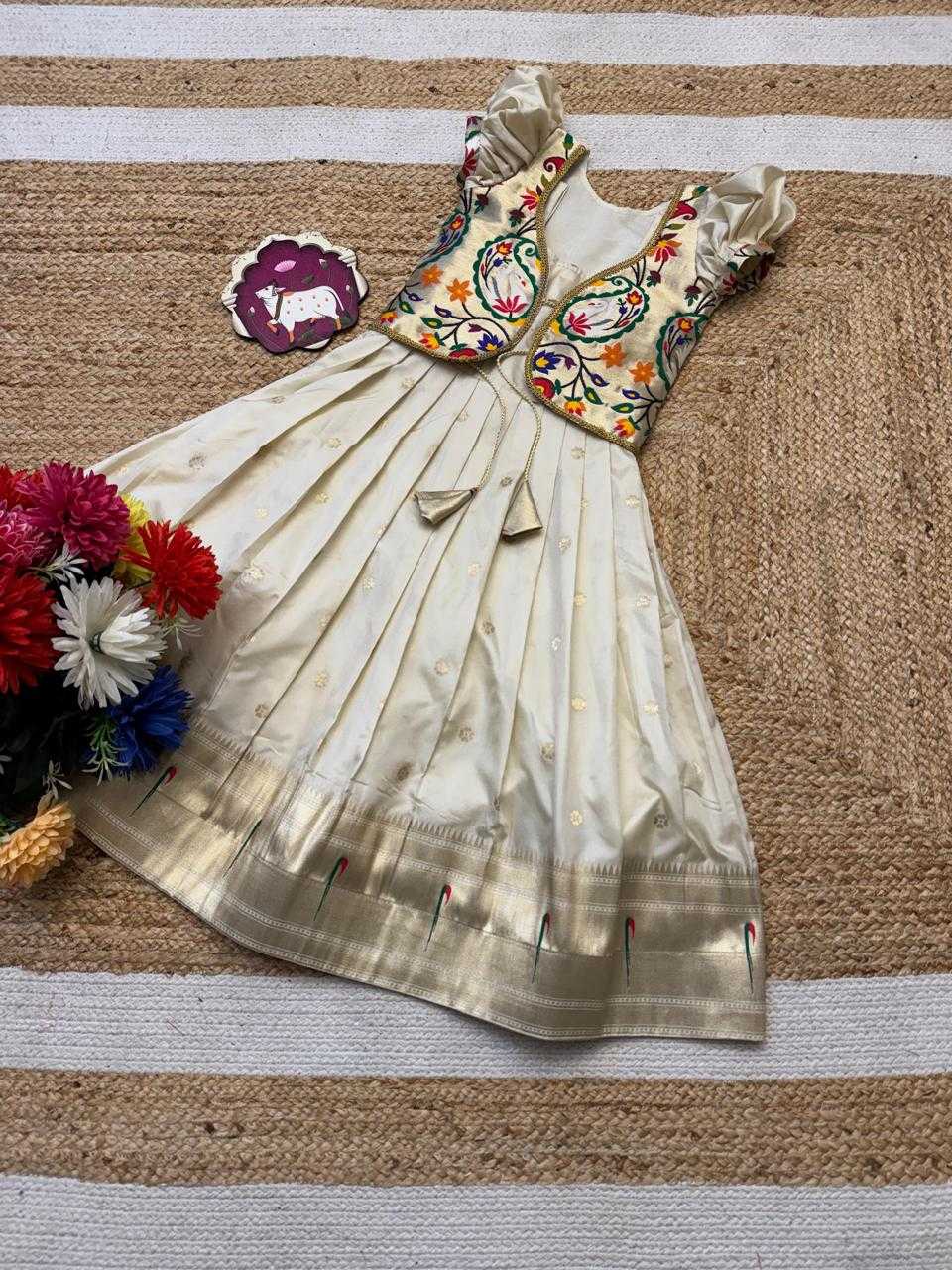 Ynf Soft Silk RIN235 Paithani Kids Wear Wholesale Kids Lehenga Kids Designer Frock Kids Festive Wear Manufacturer- Kapda Export