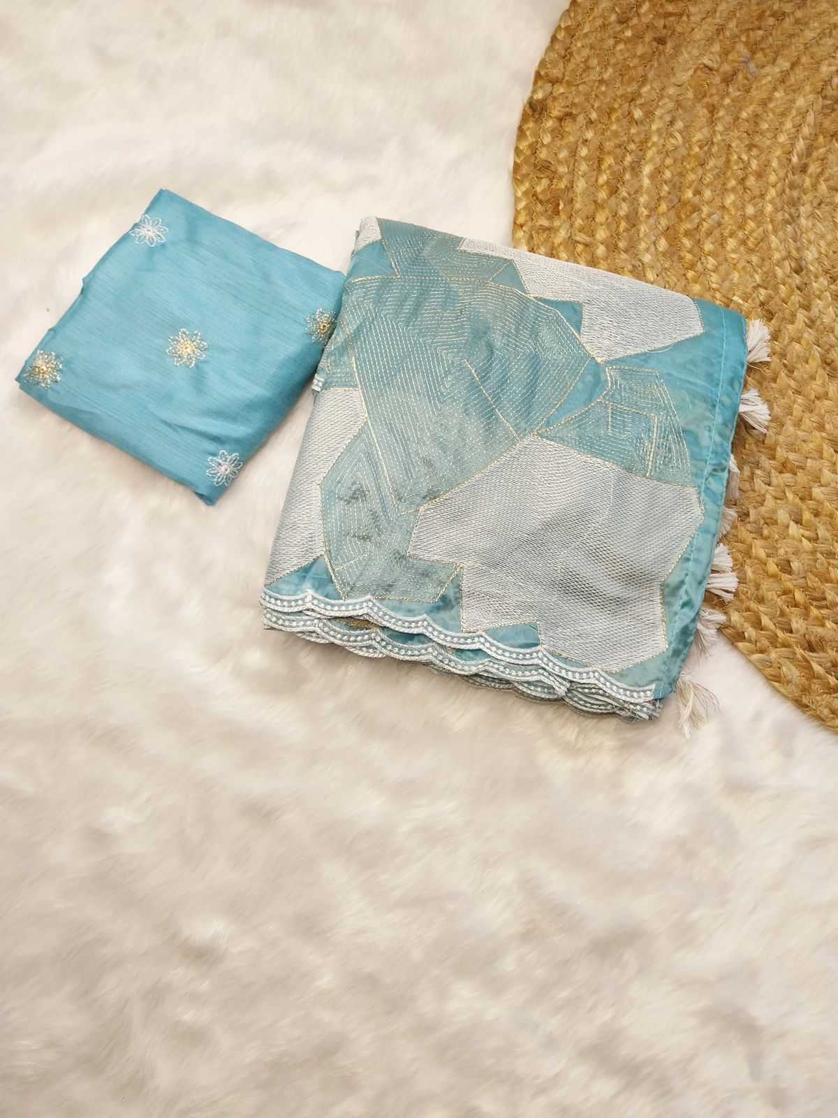 Ynf Soft Tissue RIN164 Pastel Sarees Wholesale Tissue Silk Saree Embroidered Sarees Zari Sarees Manufacturer- Kapda Export