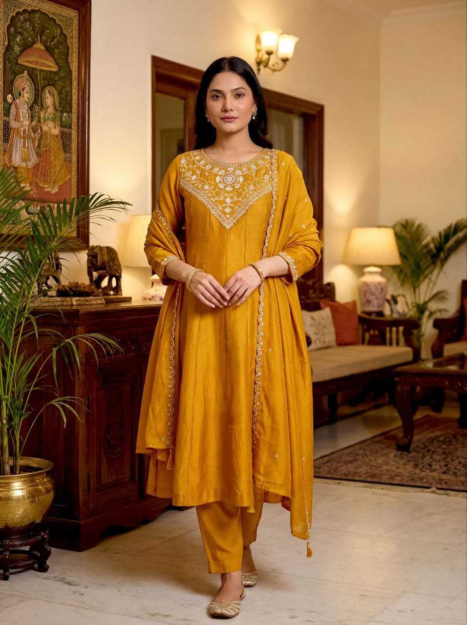 Ynf Soft Vichitra KESH654 Vichitra Suits & Dresses Wholesale Embroidery Suits Anarkali Suits Designer Suits Manufacturer- Kapda Export