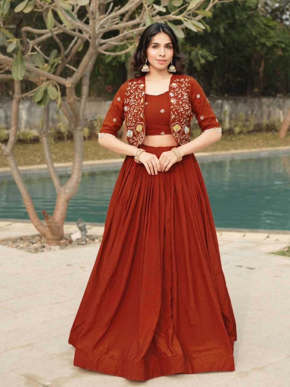 Ynf Soft Vichitra Vichitra Silk RIN119 8228 Lehengas Wholesale Wedding Lehenga Embroidered Lehenga Jacket Style Lehenga Manufacturer- Kapda Export