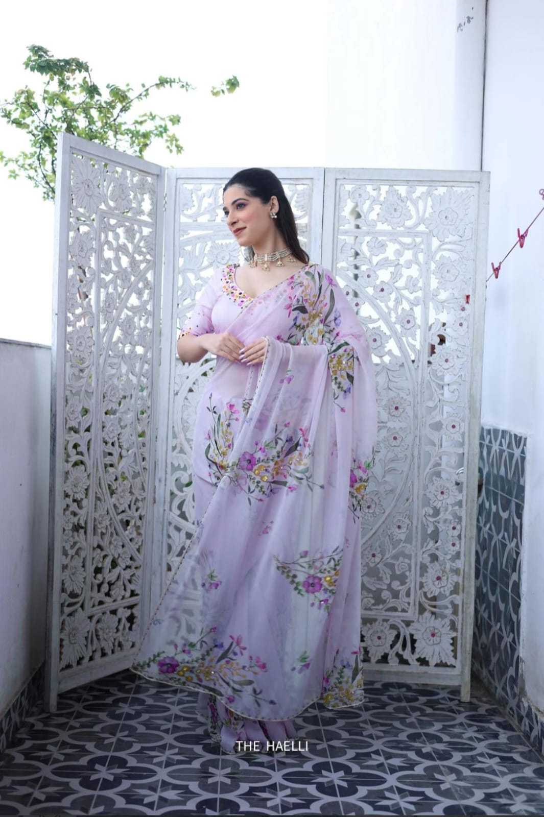 Ynf Tabby Silk KESH600 Laila Sarees Wholesale Printed Sarees Sequin Sarees Hand Work Sarees Manufacturer- Kapda Export