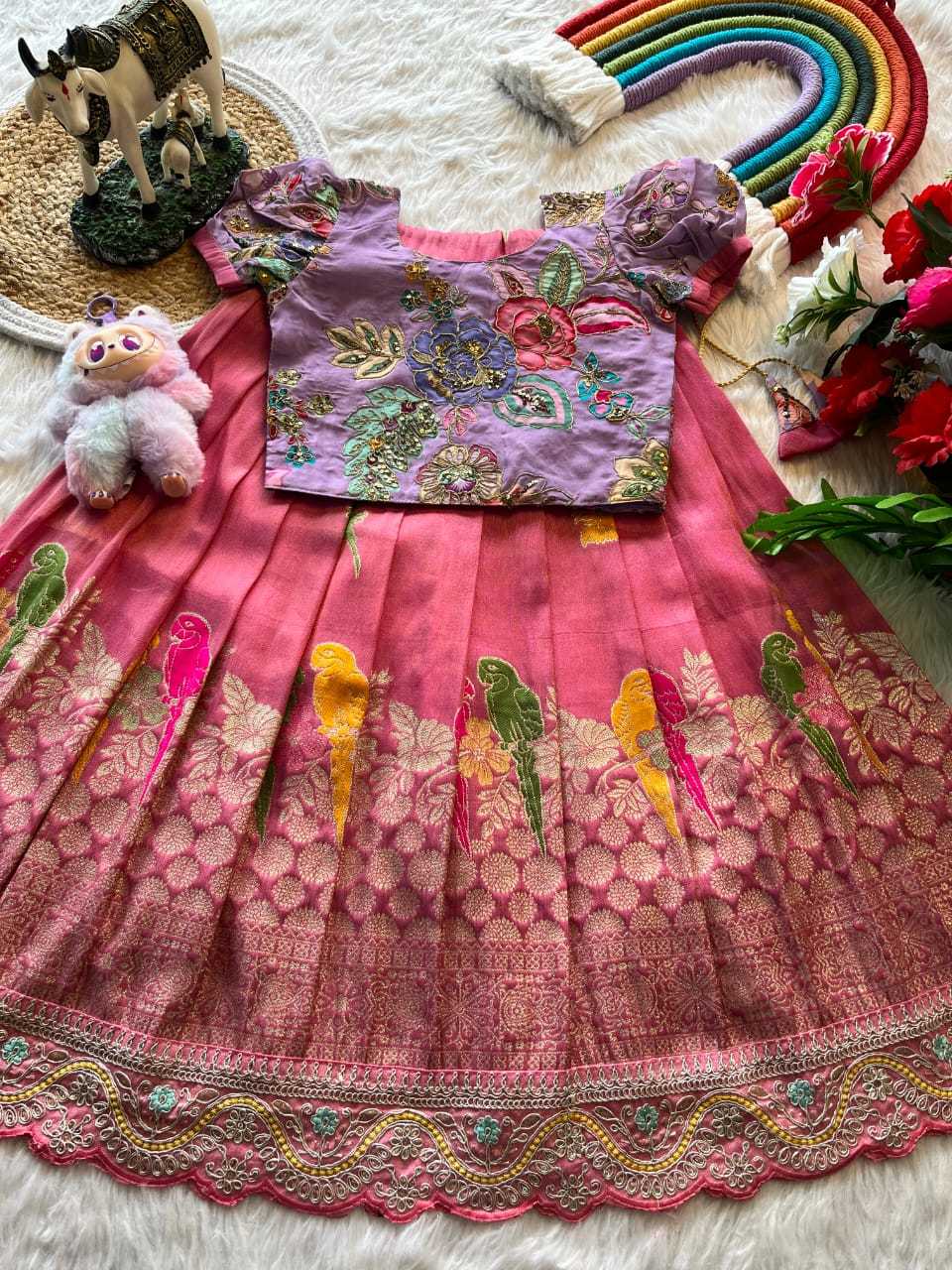Ynf Tissue Silk RIN235 134 Kids Wear Festive Collections Wholesale Kids Lehenga Kids Lehenga Choli Baby Girl Lehenga Manufacturer- Kapda Export