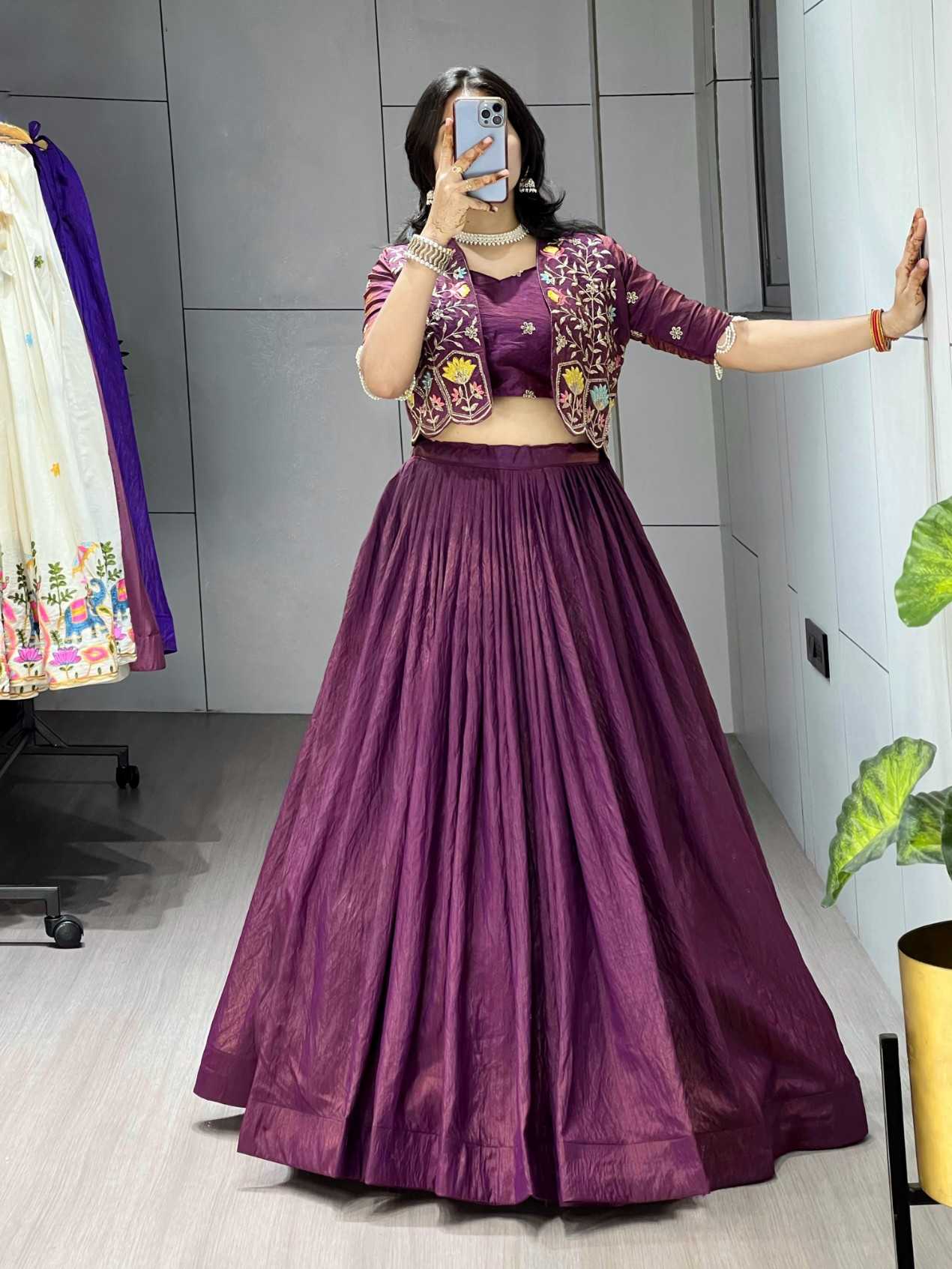 Ynf Vichitra Silk KESH530 jacket-Lehenga Lehengas Wholesale Wedding Lehenga Embroidered Lehenga Jacket Style Lehenga Manufacturer- Kapda Export