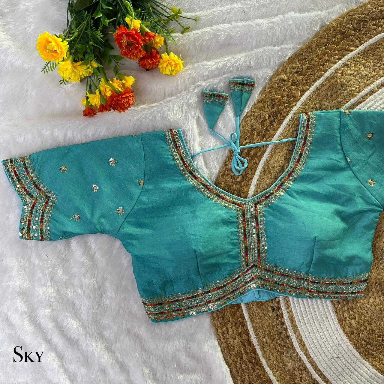 Ynf Vichitra Silk KESH728 102 Readymade Blouses Festive Collections Wholesale Embroidered Blouses Fashion Blouse Silk Blouse Manufacturer- Kapda Export