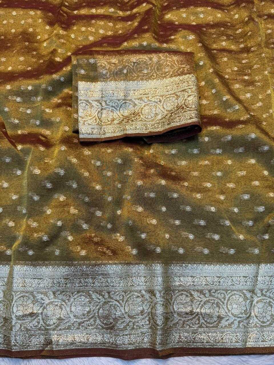 Ynf Viscos Chifon KESH671 Butti Sarees Wholesale Tissue Silk Saree Butta Sarees Viscose Saree Manufacturer- Kapda Export