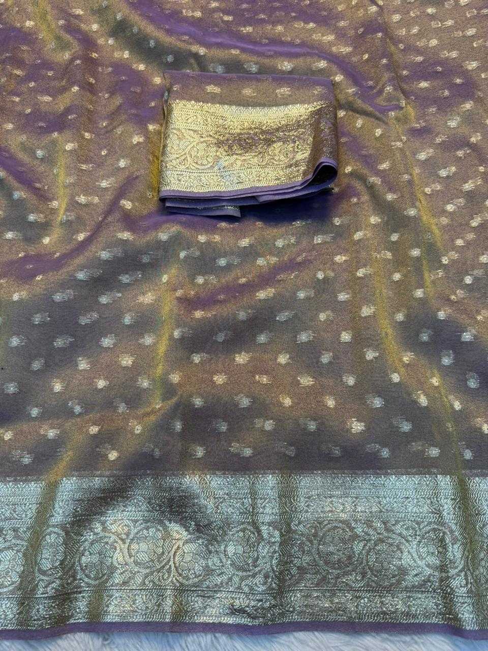 Ynf Viscos Chifon KESH671 Butti Sarees Wholesale Tissue Silk Saree Butta Sarees Viscose Saree Manufacturer- Kapda Export
