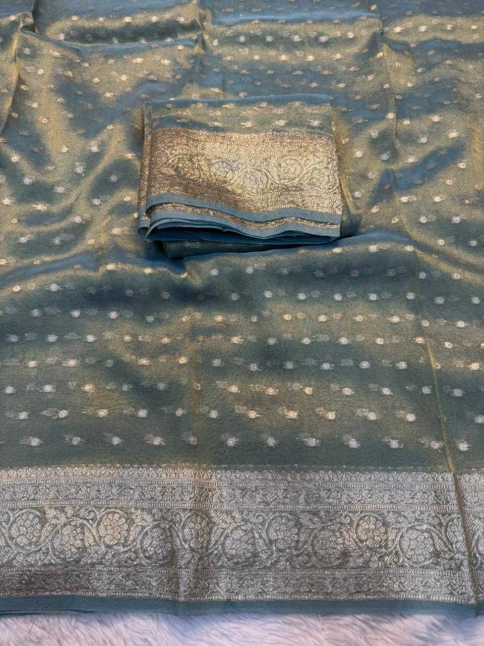 Ynf Viscos Chifon KESH671 Butti Sarees Wholesale Tissue Silk Saree Butta Sarees Viscose Saree Manufacturer- Kapda Export