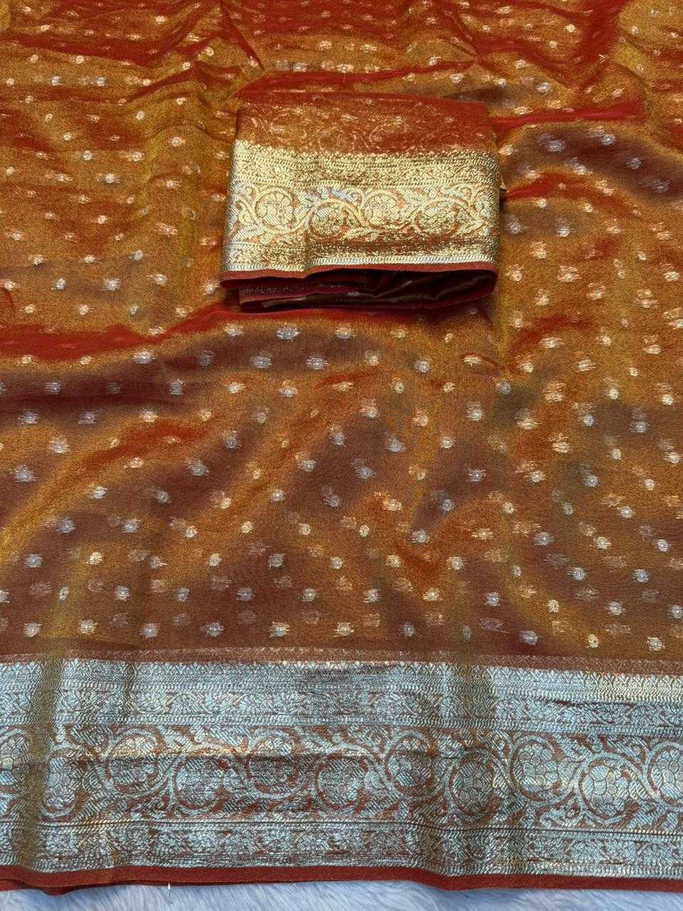 Ynf Viscos Chifon KESH671 Butti Sarees Wholesale Tissue Silk Saree Butta Sarees Viscose Saree Manufacturer- Kapda Export