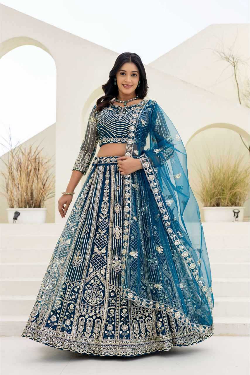 Ynf Butterfly Net KESH533 5164 Lehengas Wholesale Wedding Lehenga Embroidered Lehenga Sequins Lehenga Manufacturer- Kapda Export