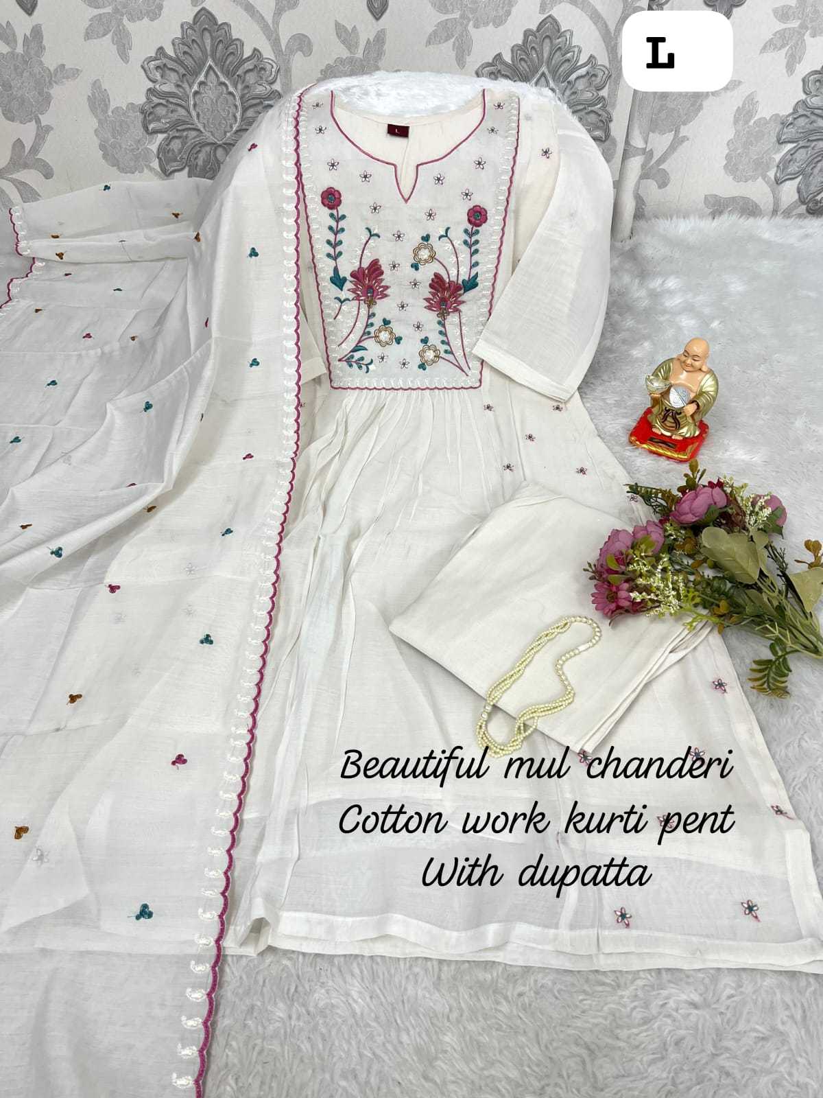 Ynf Chanderi Soft KESH594 Naaz Kurti Wholesale Cotton Kurtis A-Line Kurtis Kurti With Pants Manufacturer- Kapda Export