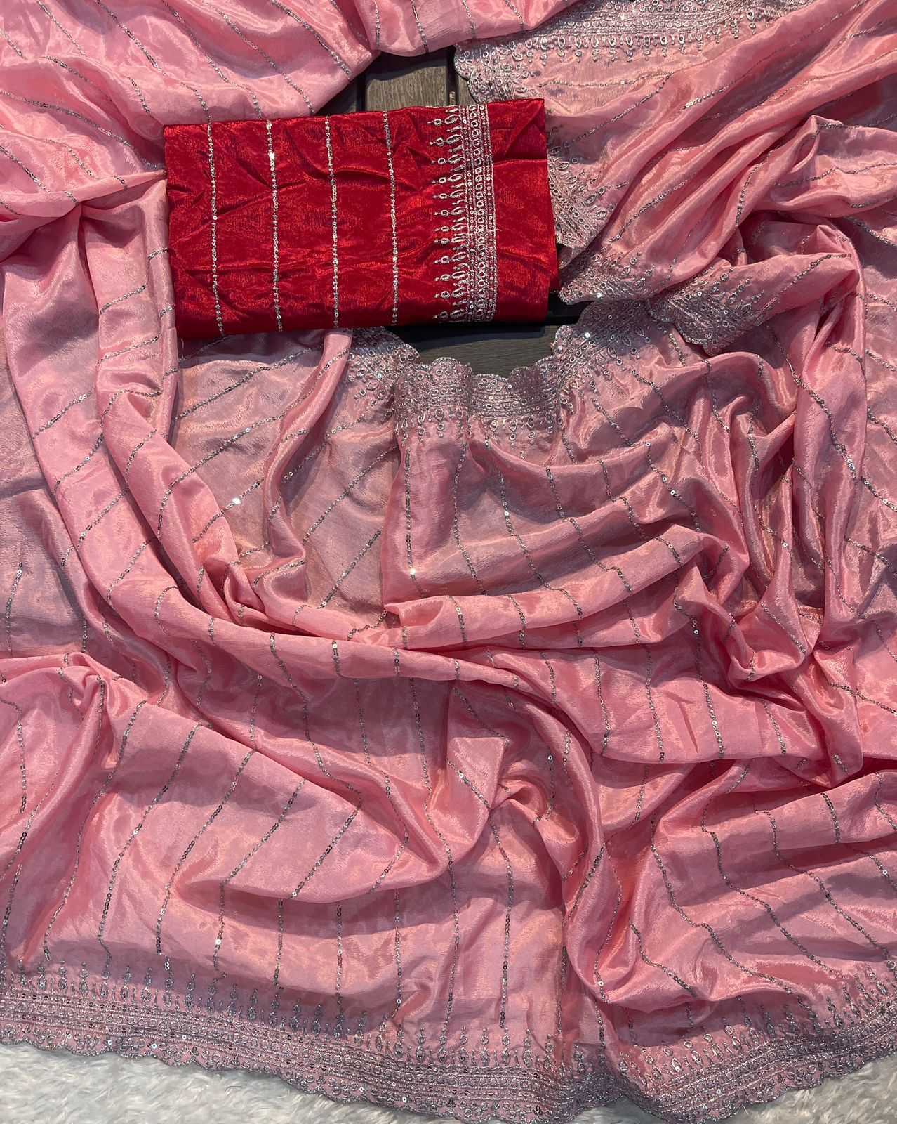 Ynf Chiffon KESH600 Prisha Sarees Wholesale Sequence Sarees Embroidered Sarees Cutwork Saree Manufacturer- Kapda Export