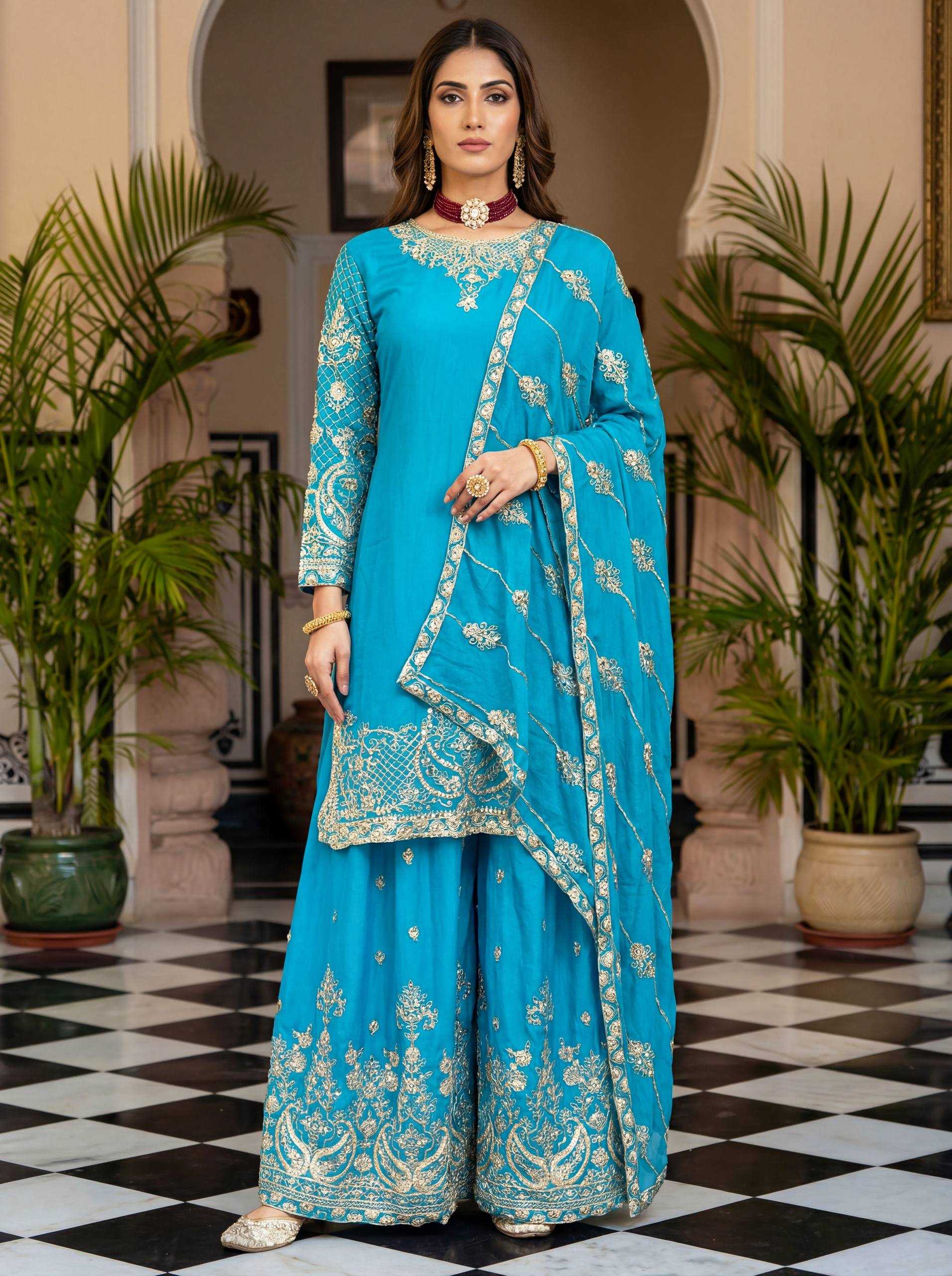 Ynf Chinon Silk KESH533 5160 Kurti Wholesale Festive Kurtis Designer Kurtis Embroidered Kurtis Manufacturer- Kapda Export