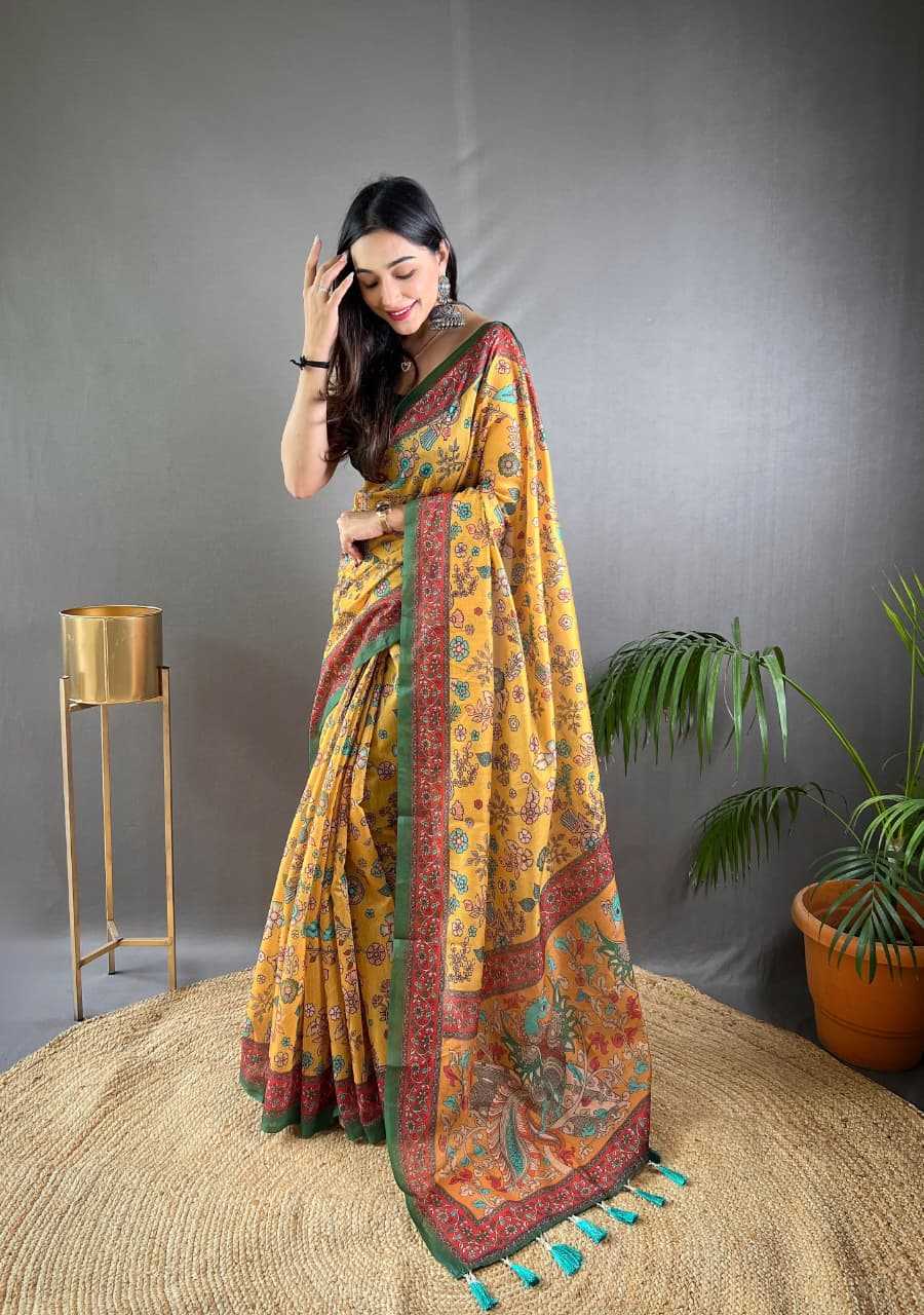 Ynf Cotton KESH249 Raksha Sarees Wholesale Printed Sarees Kalamkari Sarees Cotton Sarees Manufacturer- Kapda Export