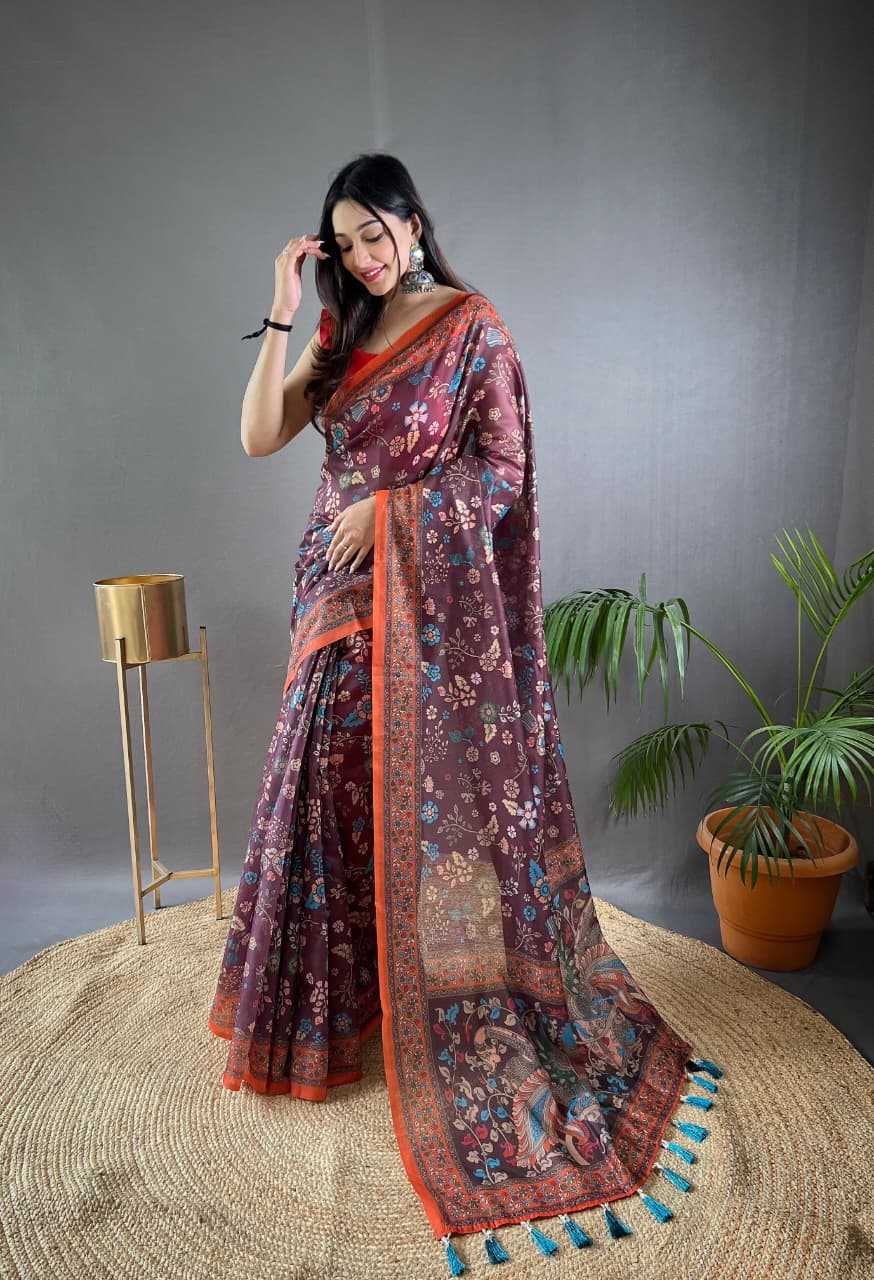 Ynf Cotton KESH249 Raksha Sarees Wholesale Printed Sarees Kalamkari Sarees Cotton Sarees Manufacturer- Kapda Export