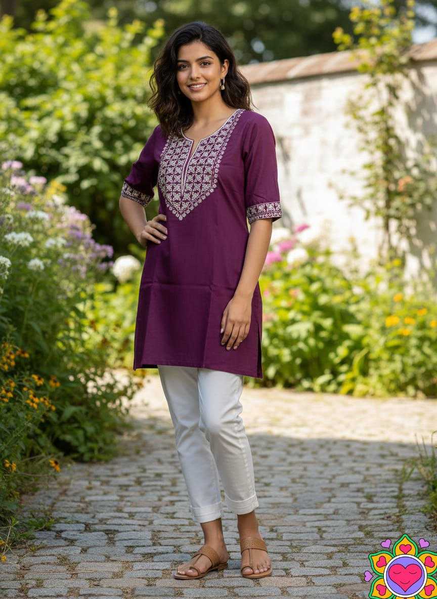 Ynf Cotton KESH550 325 Kurti Wholesale Designer Kurtis Embroidered Kurtis Tunic Kurti Manufacturer- Kapda Export