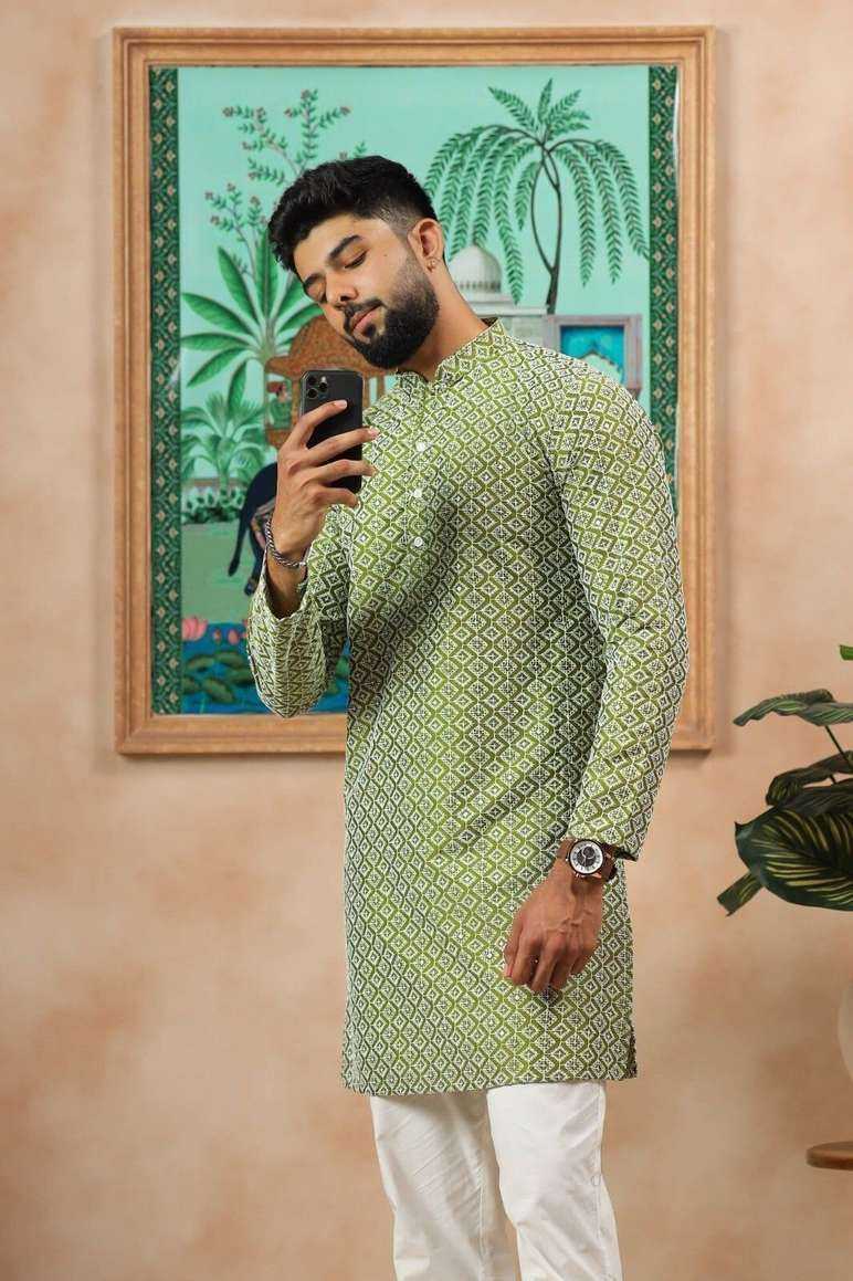 Ynf Cotton KESH552 148 Mens Wear Wholesale Mens Kurtas Men Wedding kurta Embroidered Kurta Pajama Manufacturer- Kapda Export