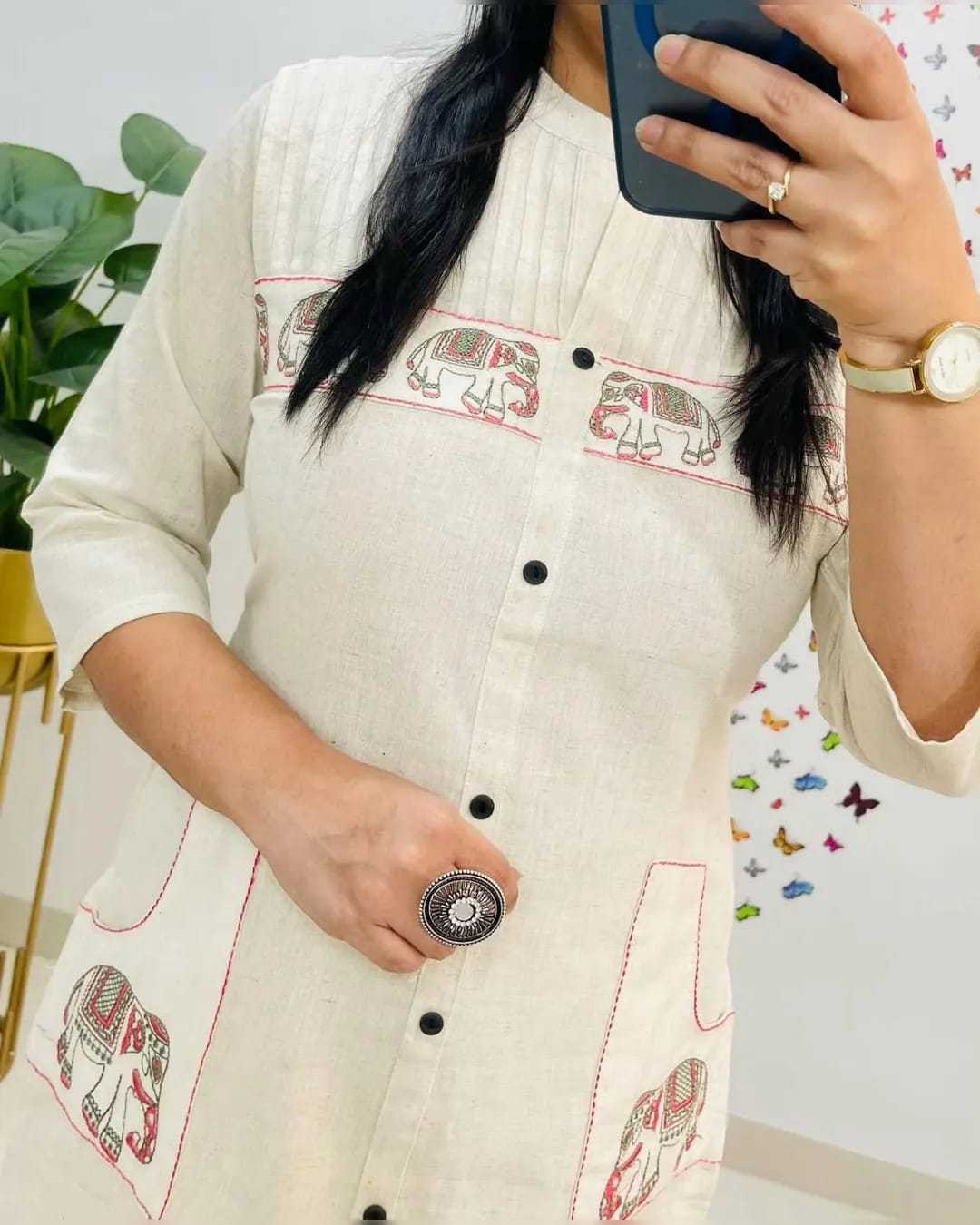 Ynf Cotton KESH738 Top Kurti Wholesale Festive Kurtis Designer Kurtis Embroidered Kurtis Manufacturer- Kapda Export