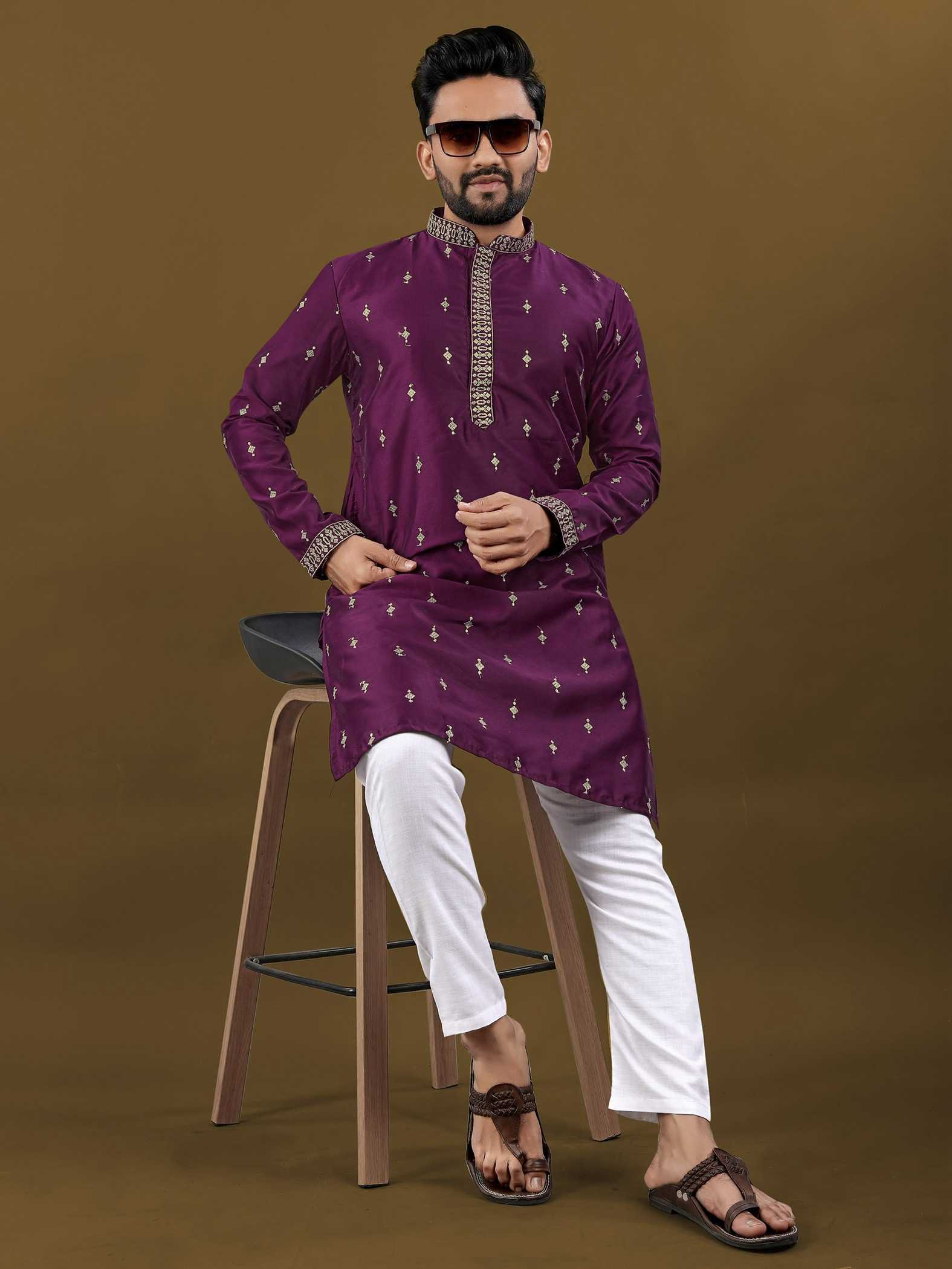 Ynf Cotton KESH747 SUVARN Mens Wear Wholesale Mens Kurtas Embroidered Kurta Pajama Designer Ethnic Set Manufacturer- Kapda Export