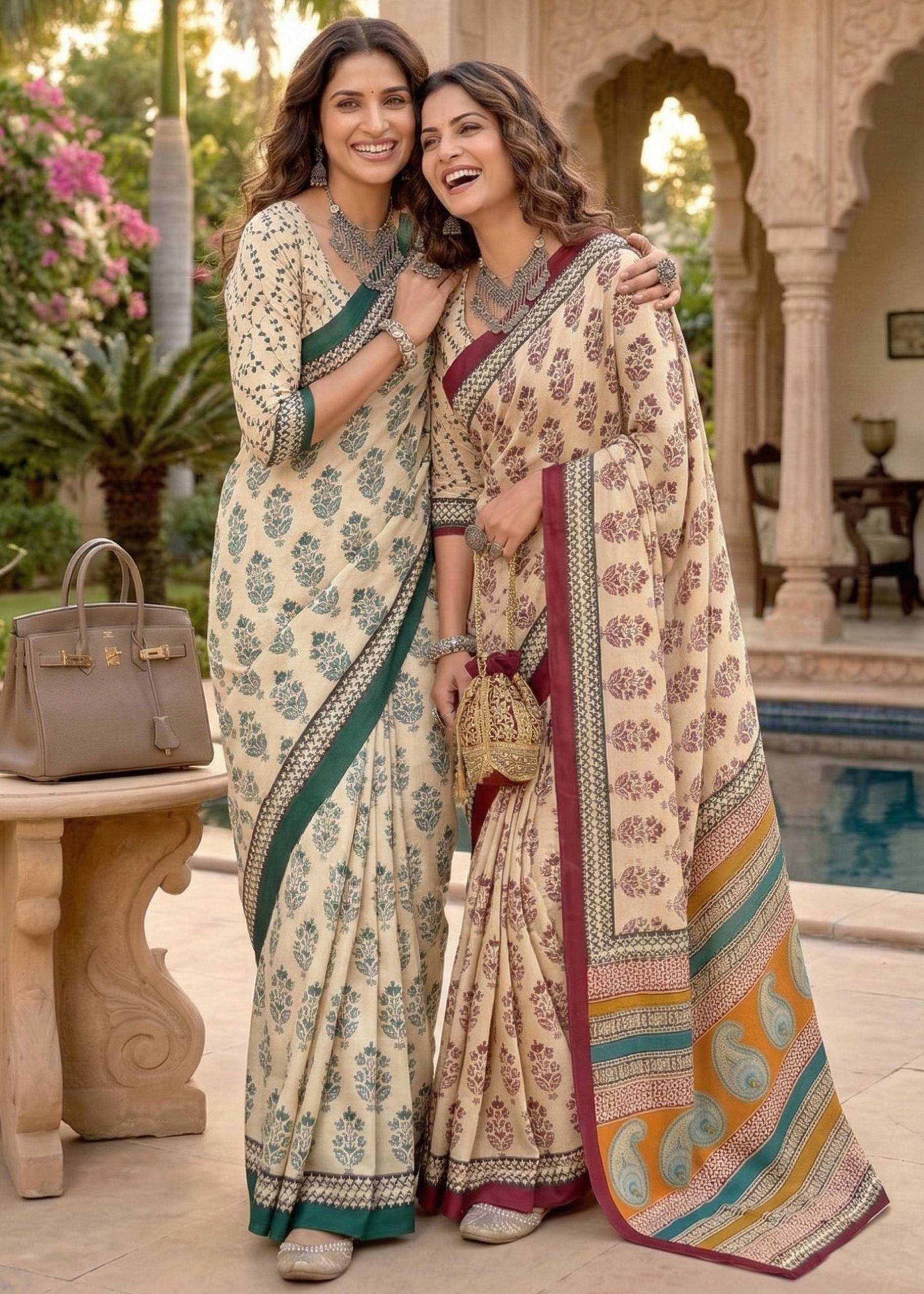 Ynf Cotton RIN229 Ajrakh Sarees Wholesale Printed Sarees Ajrakh Sarees Cotton Sarees Manufacturer- Kapda Export