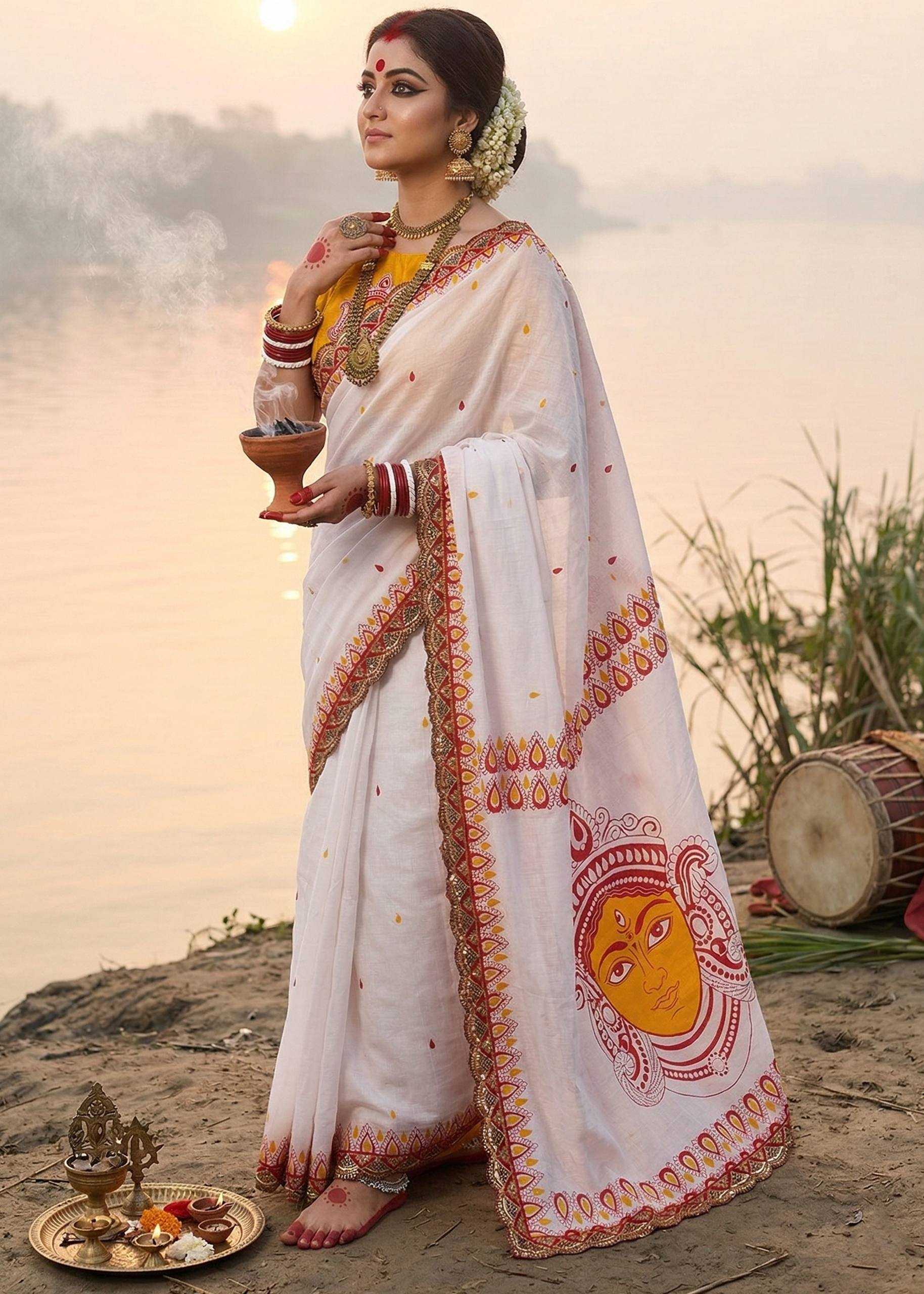 Ynf Cotton RIN229 LESS Sarees Wholesale Printed Sarees Embroidered Sarees Mulmul Cotton Sarees Manufacturer- Kapda Export