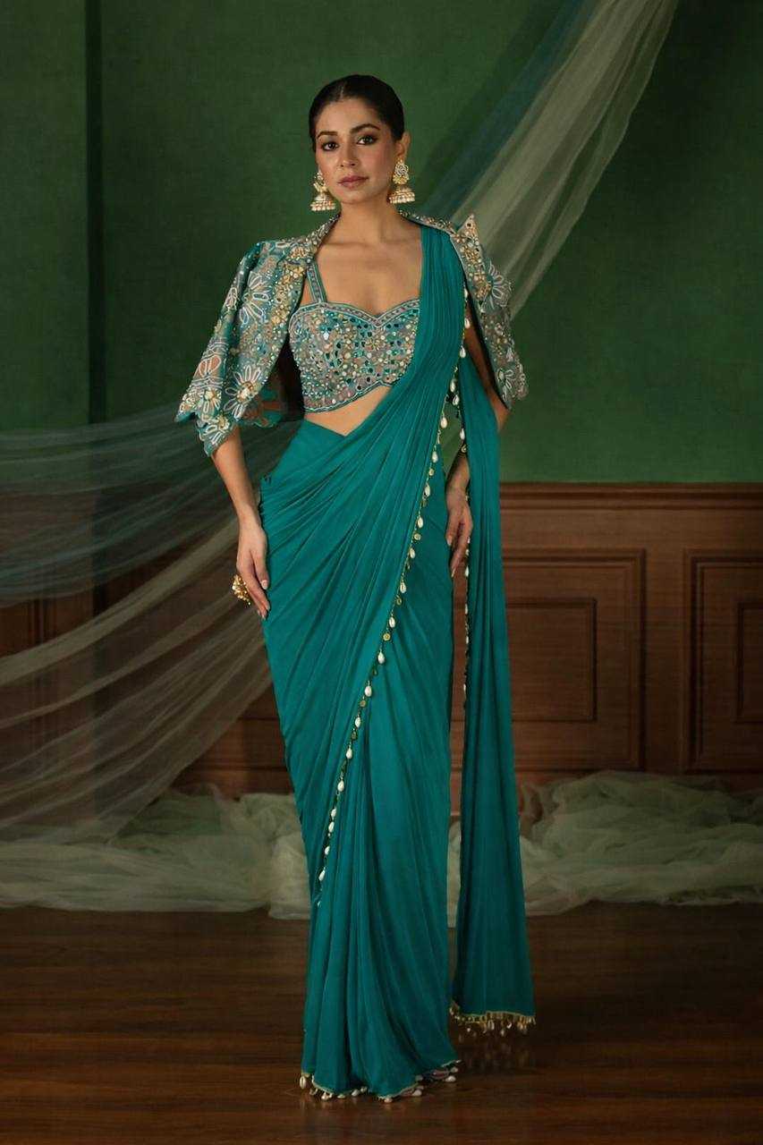 Ynf Crepe KESH558 59 Sarees Wholesale Designer Sarees Ready To Wear Sarees Party Wear Sarees Manufacturer- Kapda Export