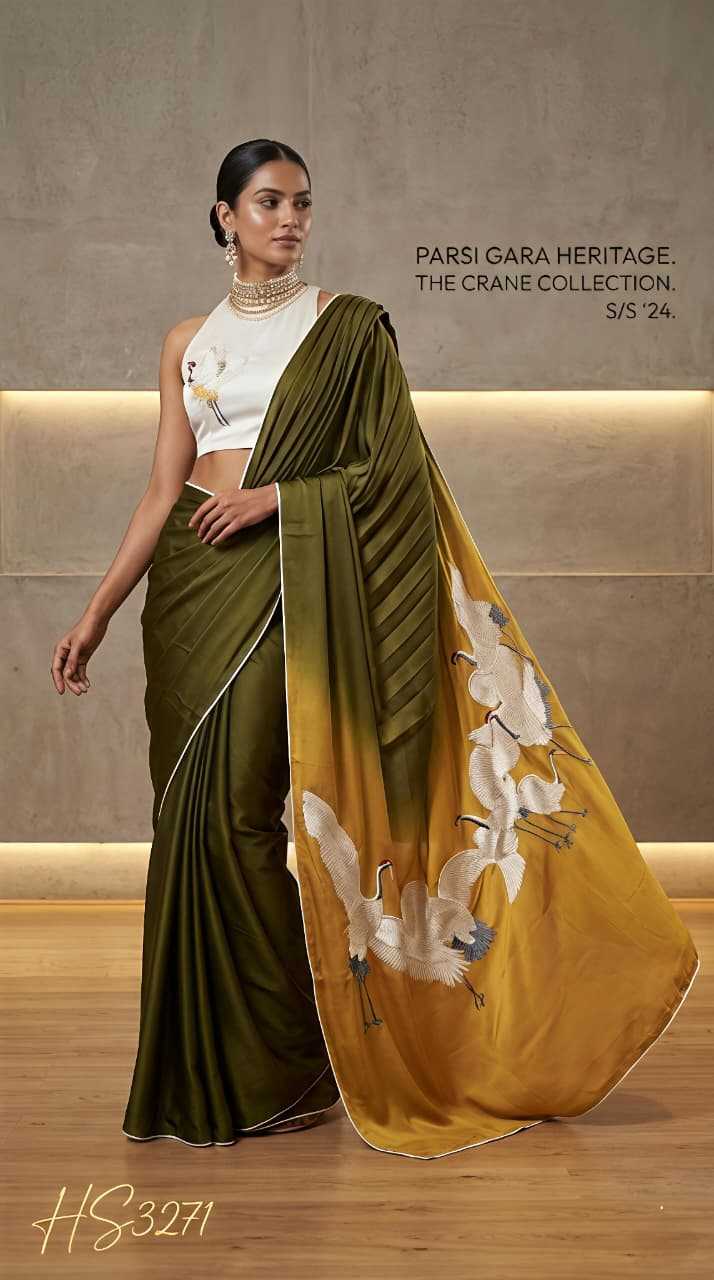 Ynf Crepe Silk KESH673 FLYING SWAN Silk Sarees Wholesale Printed Silk Saree Party Wear Silk Sarees Designer Silk Sarees Manufacturer- Kapda Export