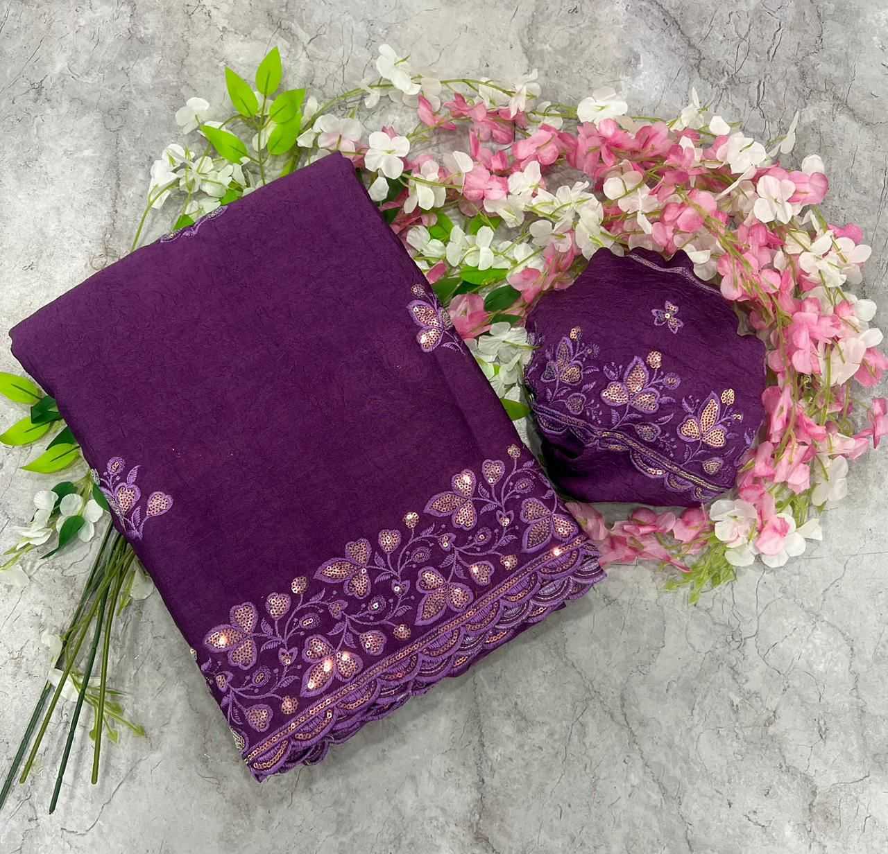 Ynf Crush Silk KESH635 Zeba Silk Sarees Wholesale Soft Silk Sarees Designer Silk Sarees Embroidered Silk Sarees Manufacturer- Kapda Export