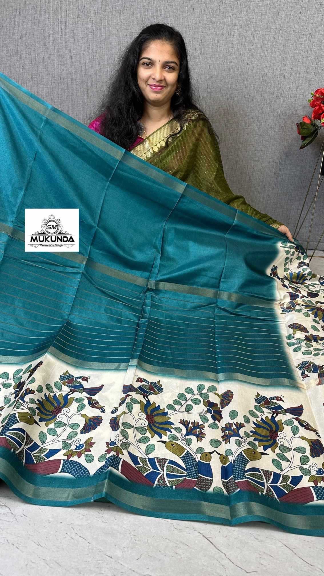 Ynf Fancy KESH575 Jaseena Sarees Wholesale Designer Sarees Kalamkari Sarees Traditional Sarees Manufacturer- Kapda Export