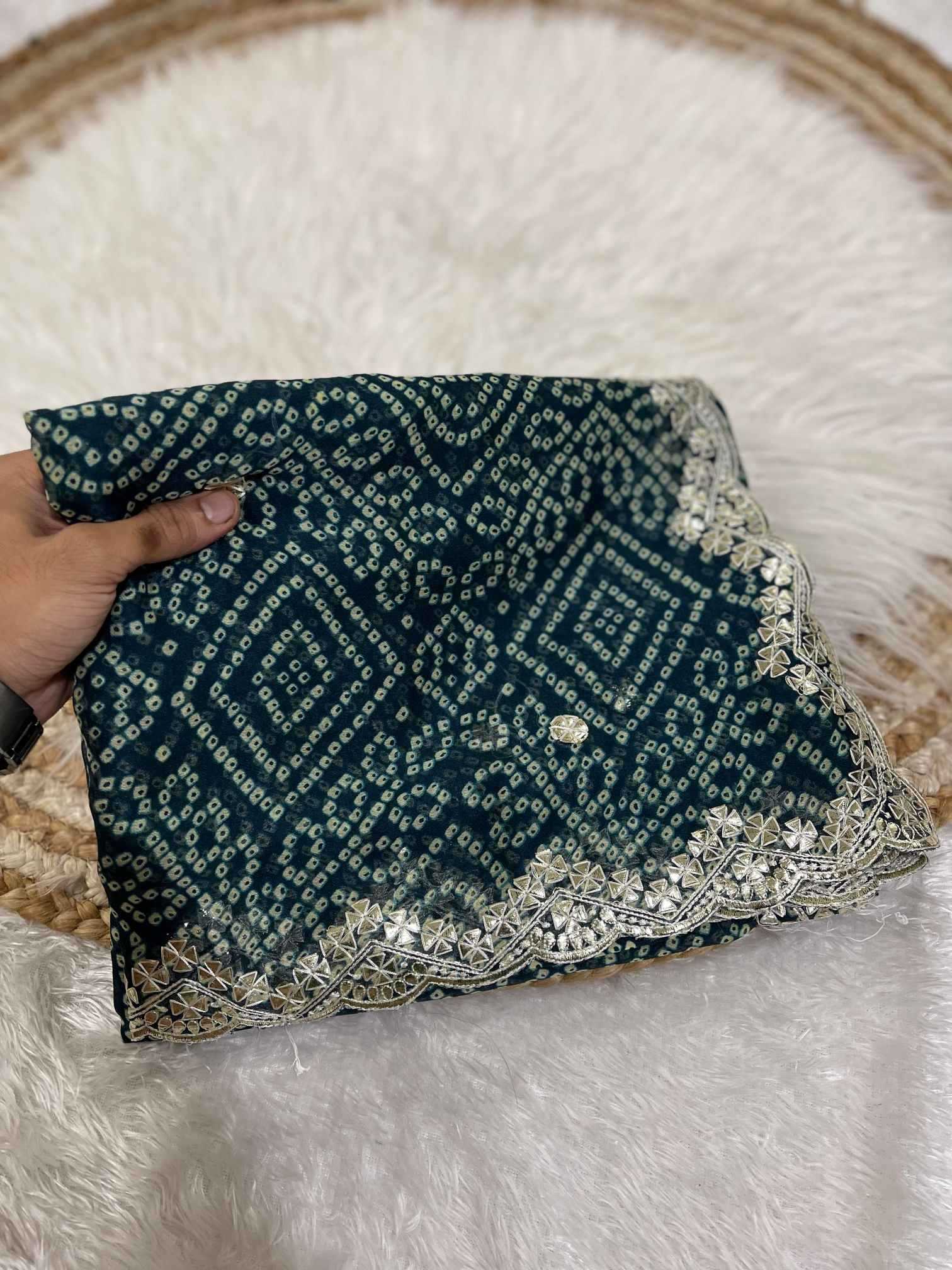 Ynf Fancy KESH725 Ahlina Sarees Wholesale Designer Sarees Gota Patti Sarees Bandhani Sarees Manufacturer- Kapda Export