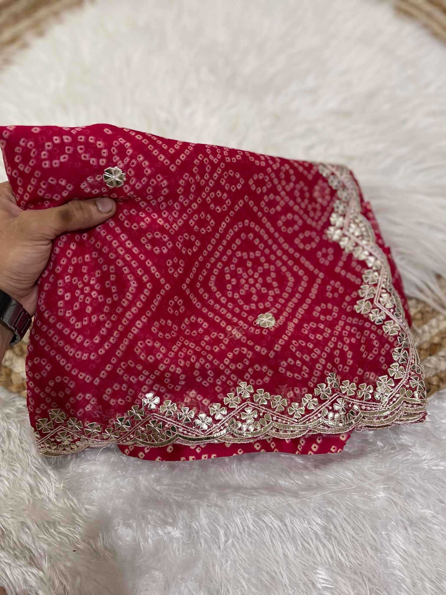 Ynf Fancy KESH725 Ahlina Sarees Wholesale Designer Sarees Gota Patti Sarees Bandhani Sarees Manufacturer- Kapda Export