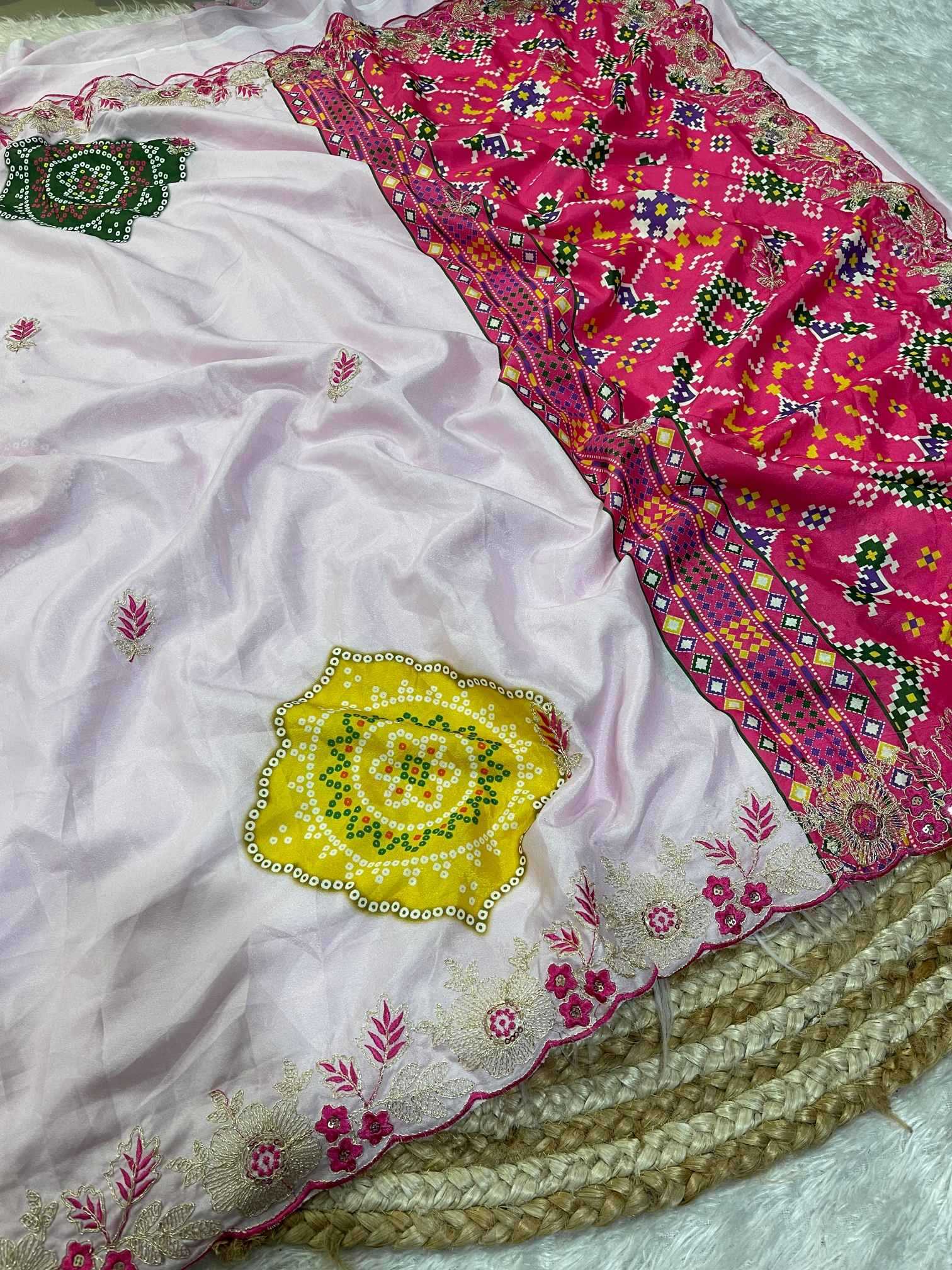 Ynf Fancy KESH725 Amba Sarees Wholesale Printed Sarees Embroidered Sarees Bandhani Sarees Manufacturer- Kapda Export