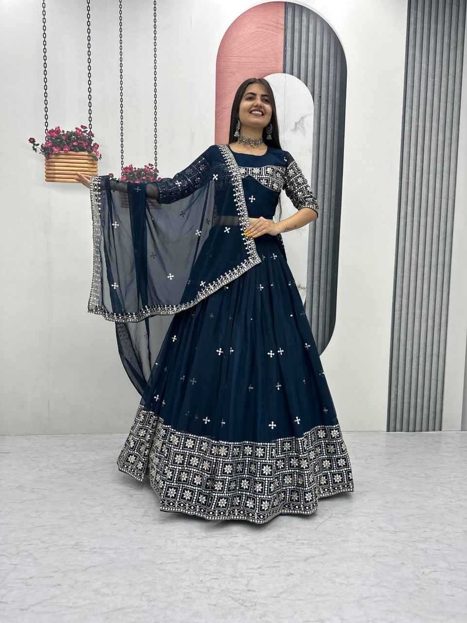 Ynf Faux Georgette KESH497 314 Lehengas Wholesale Wedding Lehenga Georgette Lehenga Sequins Lehenga Manufacturer- Kapda Export