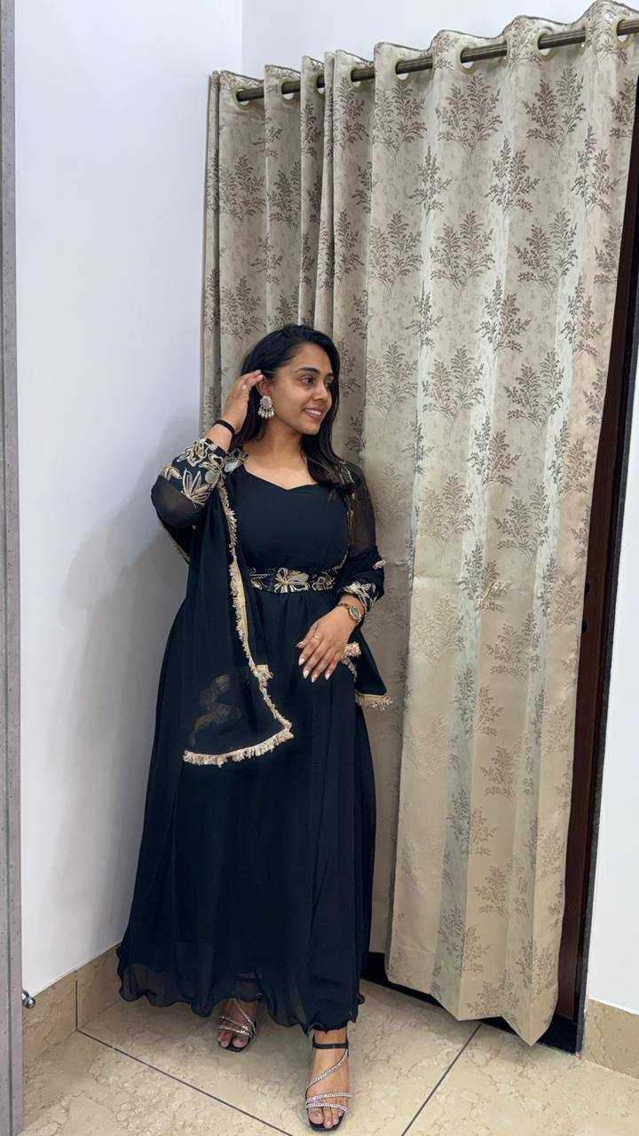 Ynf Faux Georgette KESH531 1075 Gowns Wholesale Fancy Gowns Anarkali Gown Embroidered Gown Manufacturer- Kapda Export