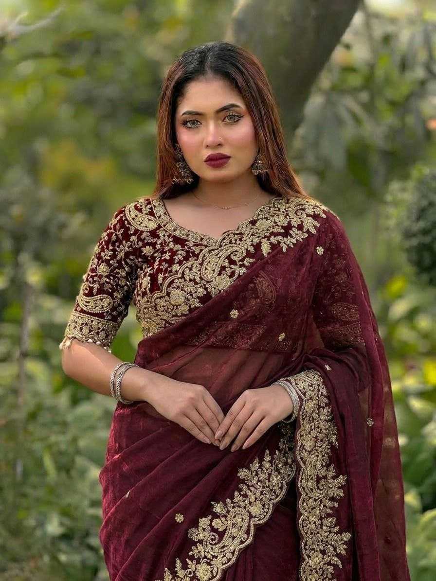 Ynf FENDY KESH554 MOHINI Sarees Wholesale Sequence Sarees Embroidered Sarees Satin Sarees Manufacturer- Kapda Export