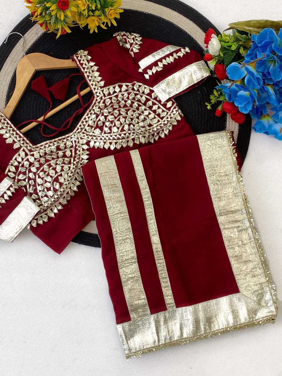 Ynf Georgette KESH538 1212 Sarees Wholesale Georgette Sarees Sequence Sarees Gota Patti Sarees Manufacturer- Kapda Export