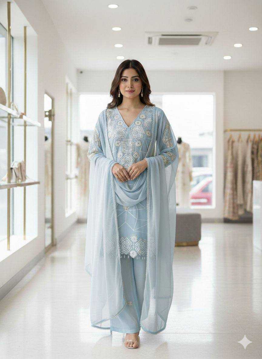 Ynf Georgette KESH678 LG-2063 Suits & Dresses Islamic Clothing Wholesale Pakistani Suits Embroidery Suits Palazzo Suit Manufacturer- Kapda Export