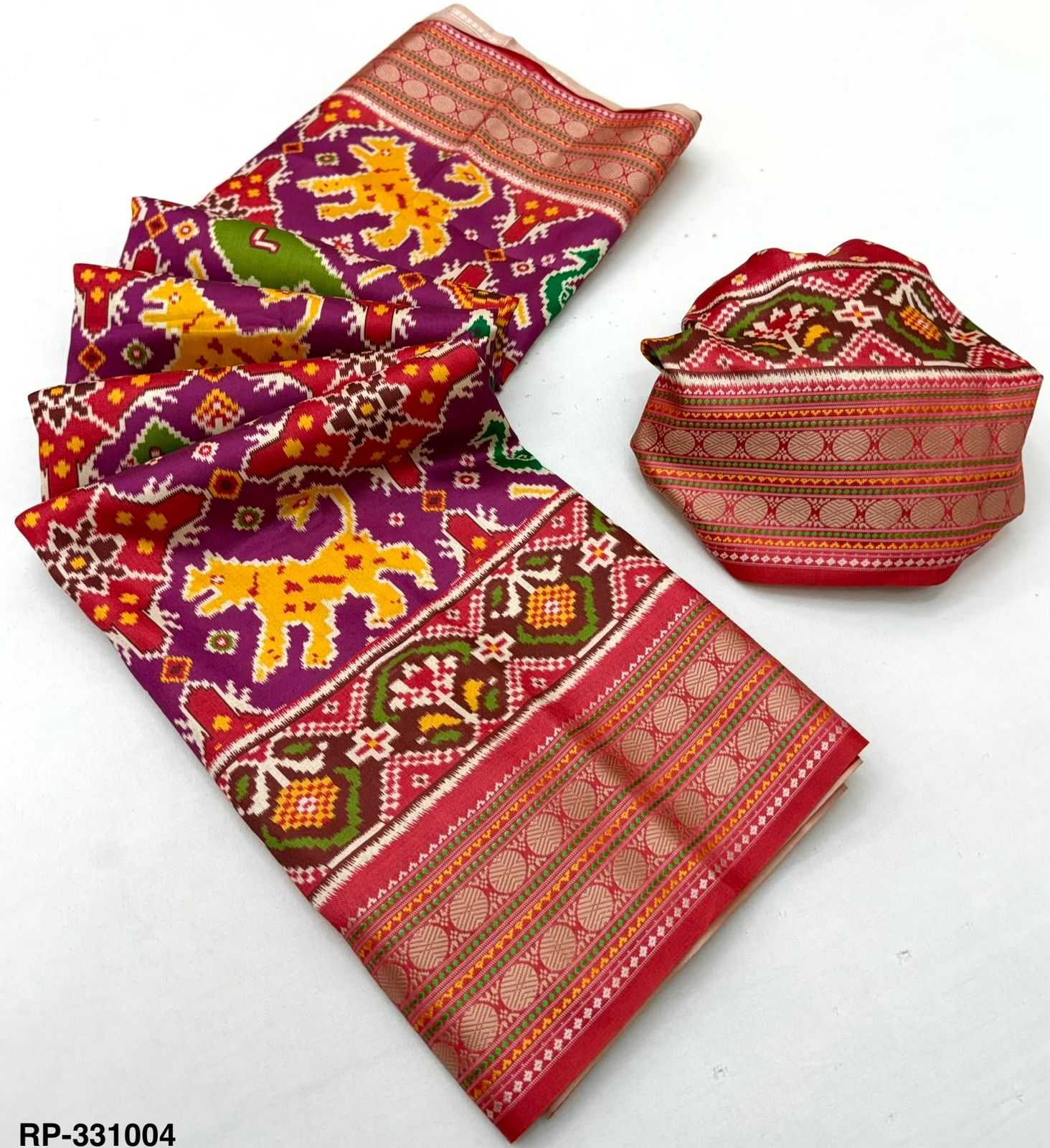 Ynf Handloom Silk KESH576 Rudraksh Patola Silk Sarees Wholesale Handloom Sarees Patola Sarees Zari Border Silk Sarees Manufacturer- Kapda Export