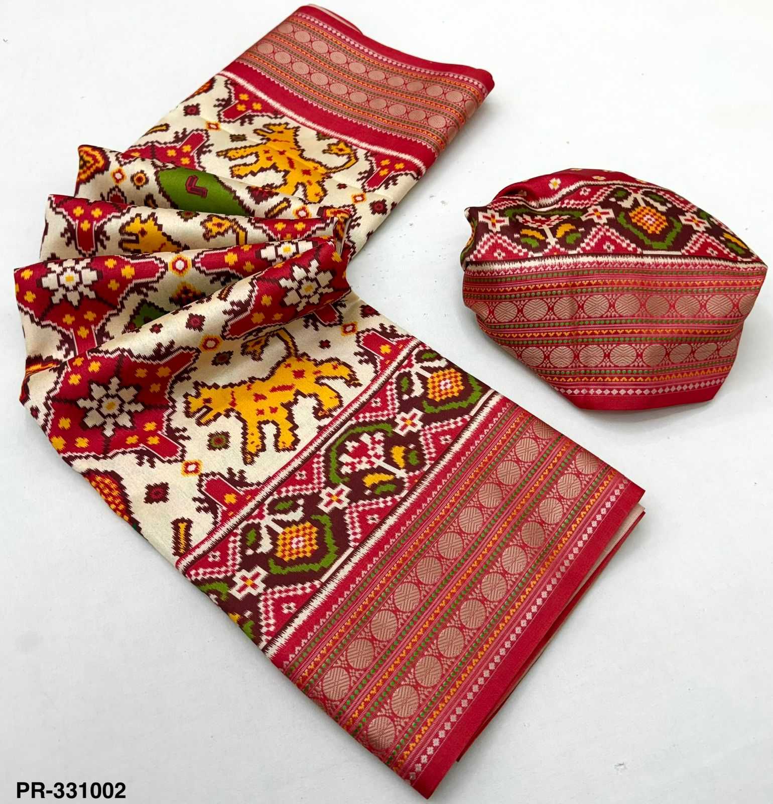 Ynf Handloom Silk KESH576 Rudraksh Patola Silk Sarees Wholesale Handloom Sarees Patola Sarees Zari Border Silk Sarees Manufacturer- Kapda Export