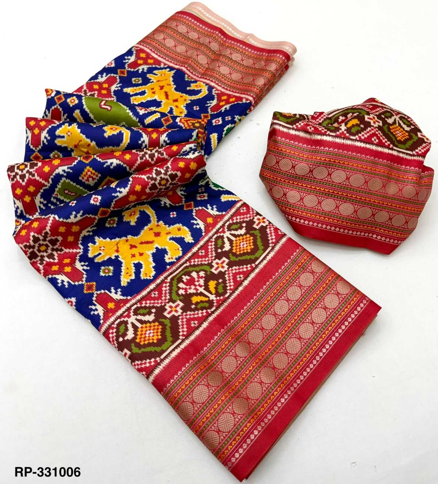 Ynf Handloom Silk KESH576 Rudraksh Patola Silk Sarees Wholesale Handloom Sarees Patola Sarees Zari Border Silk Sarees Manufacturer- Kapda Export