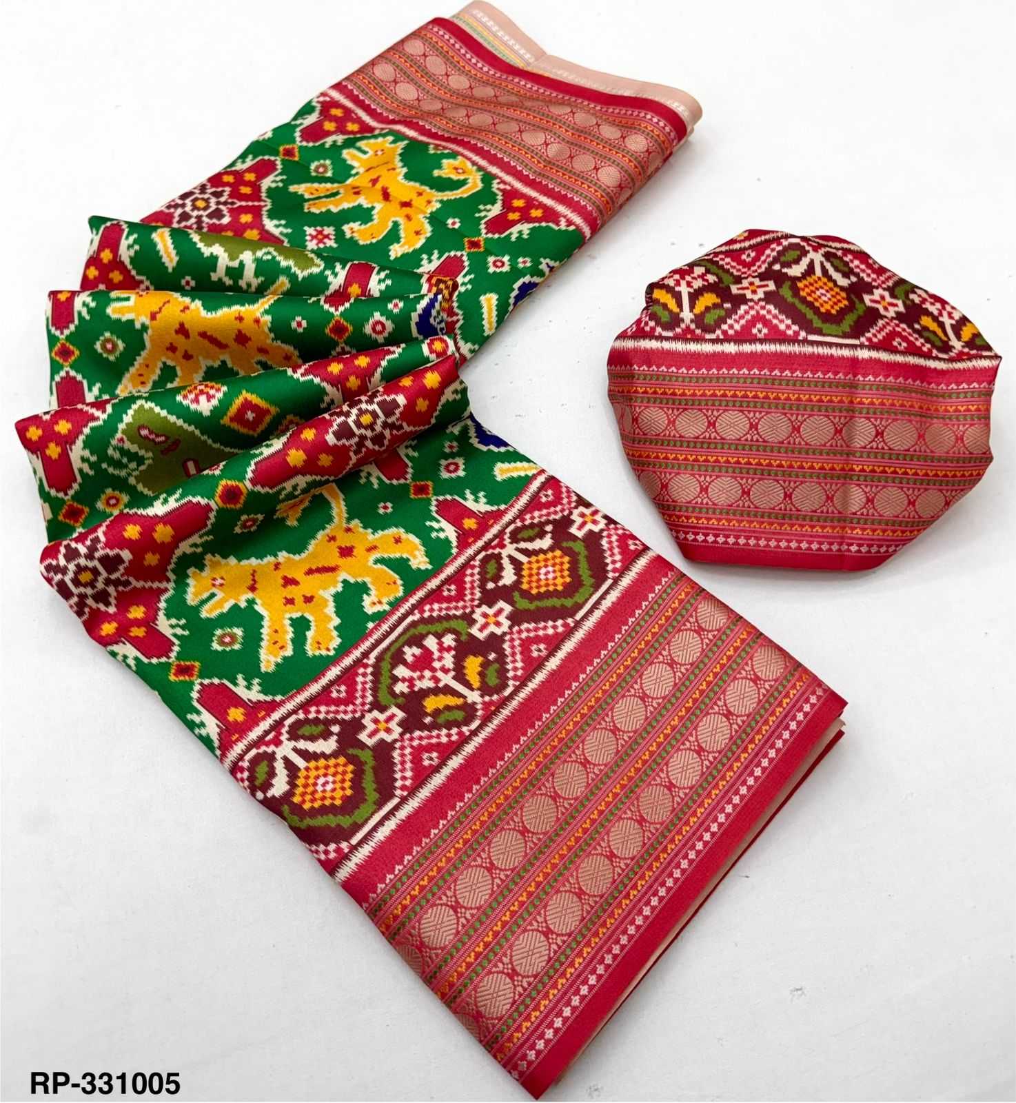 Ynf Handloom Silk KESH576 Rudraksh Patola Silk Sarees Wholesale Handloom Sarees Patola Sarees Zari Border Silk Sarees Manufacturer- Kapda Export