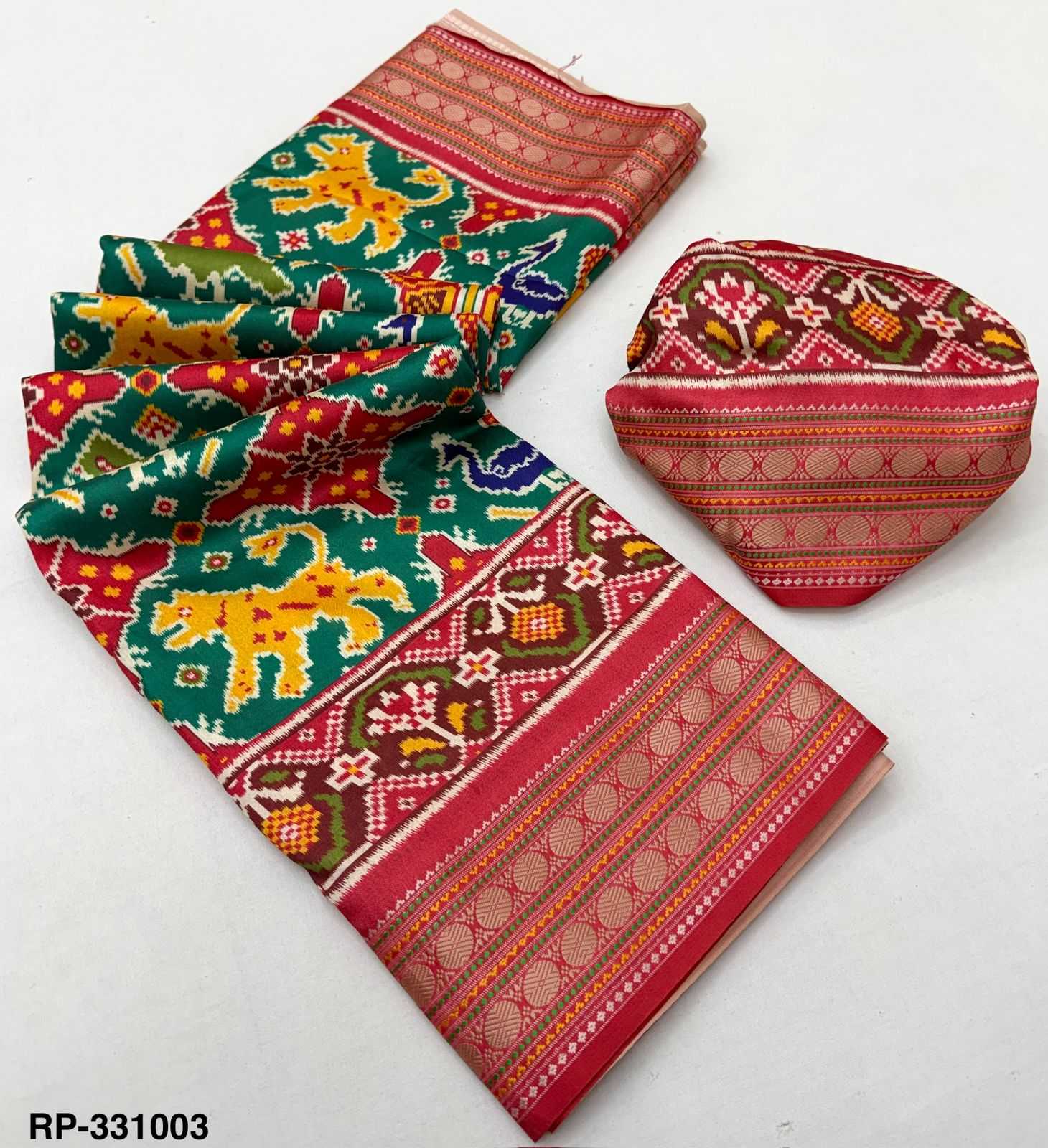 Ynf Handloom Silk KESH576 Rudraksh Patola Silk Sarees Wholesale Handloom Sarees Patola Sarees Zari Border Silk Sarees Manufacturer- Kapda Export