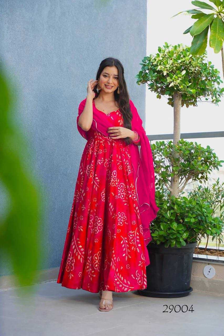 Ynf Heavy Rayon RIN131 LUCAYA Gowns Wholesale Printed Gowns Anarkali Gown Georgette Gown Manufacturer- Kapda Export