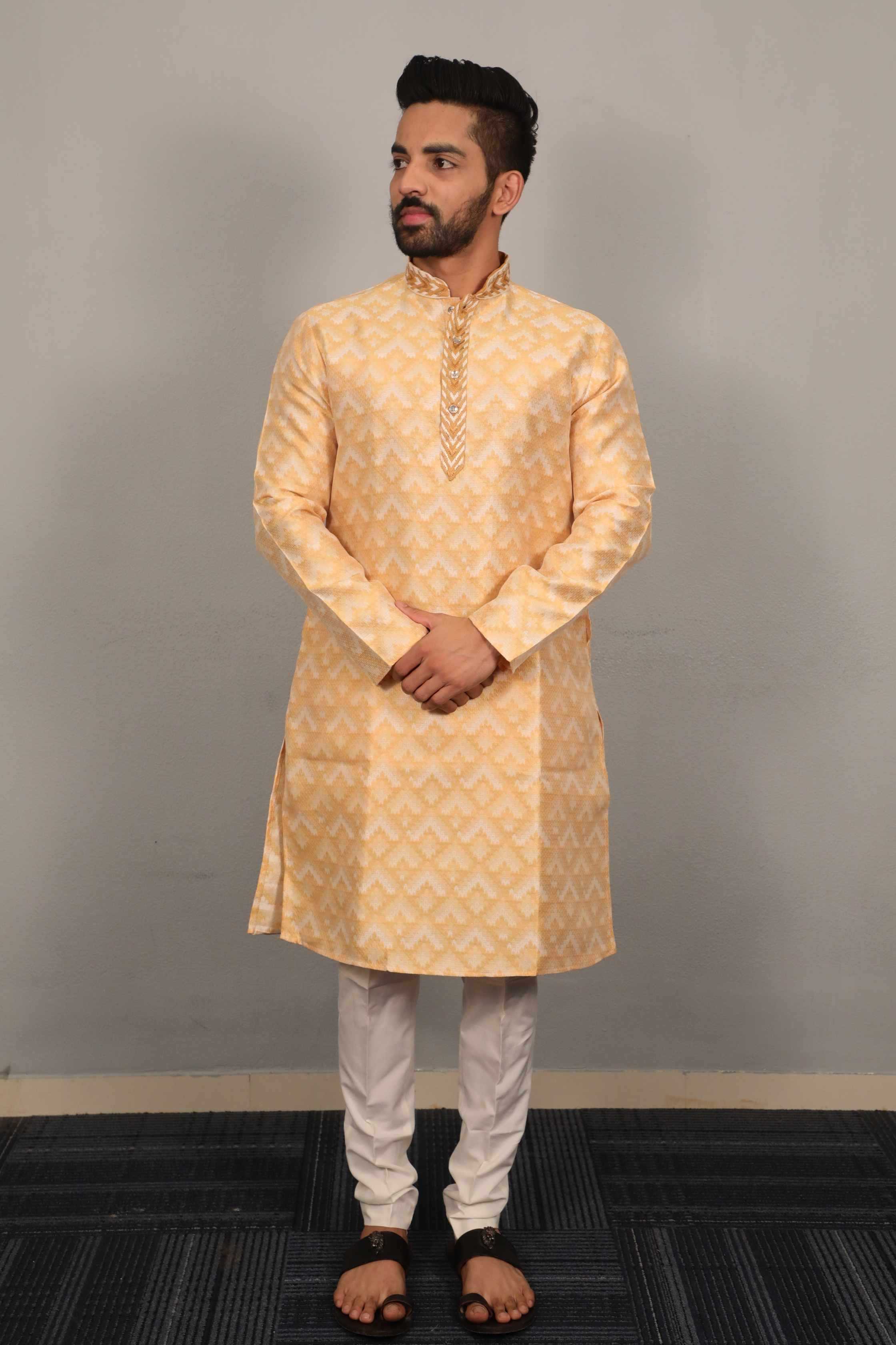 Ynf Jacquard KESH747 MORPANKH Mens Wear Wholesale Mens Kurtas Men Cotton Kurta Designer Ethnic Set Manufacturer- Kapda Export