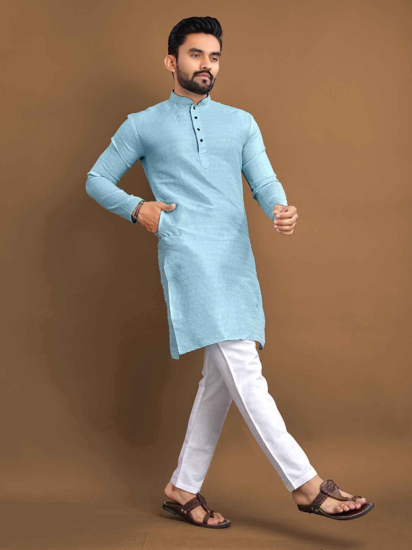 Ynf Jacquard KESH747 POSHAK Mens Wear Wholesale Mens Kurtas Men Cotton Kurta Men Kurta Pajama Manufacturer- Kapda Export