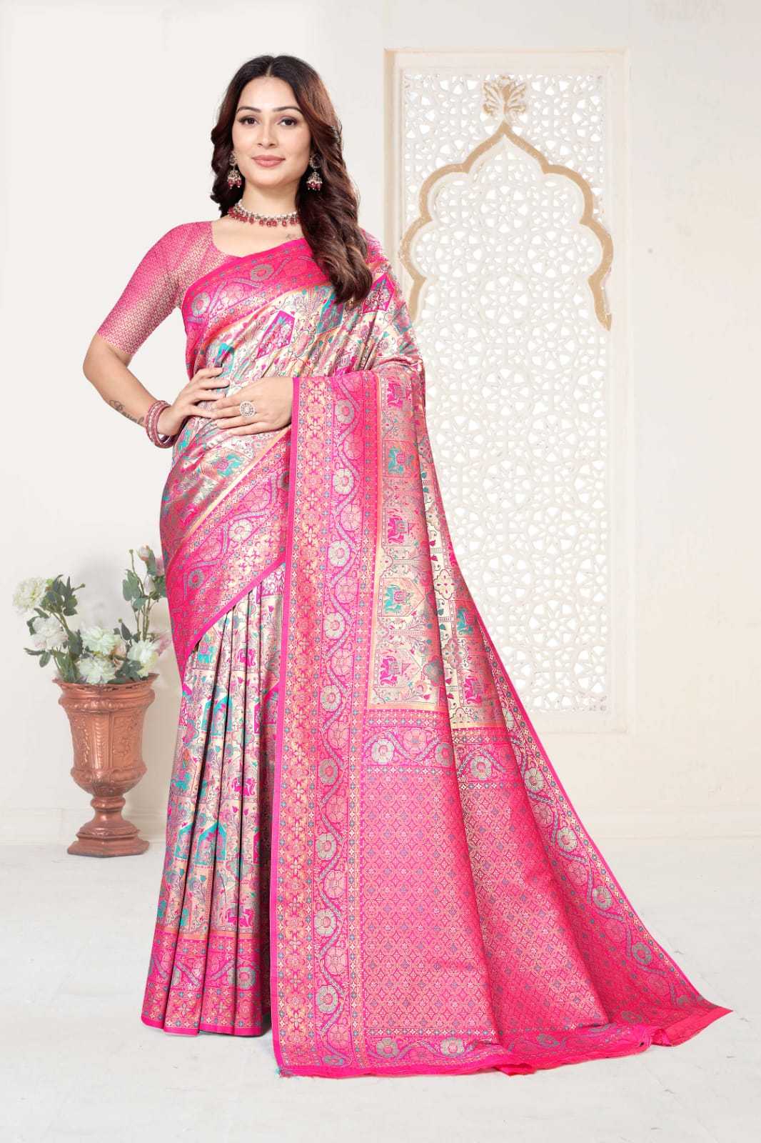 Ynf Kanjivaram Silk KESH692 MADHURI Sarees Festive Collections Wholesale Zari Border Sarees Silk Sarees Festive Sarees Manufacturer- Kapda Export