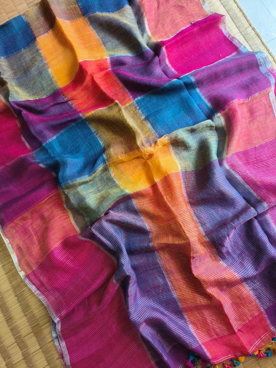 Ynf Linen KESH525 LINEN Sarees Wholesale Fancy Sarees Zari Border Sarees Linen Sarees Manufacturer- Kapda Export