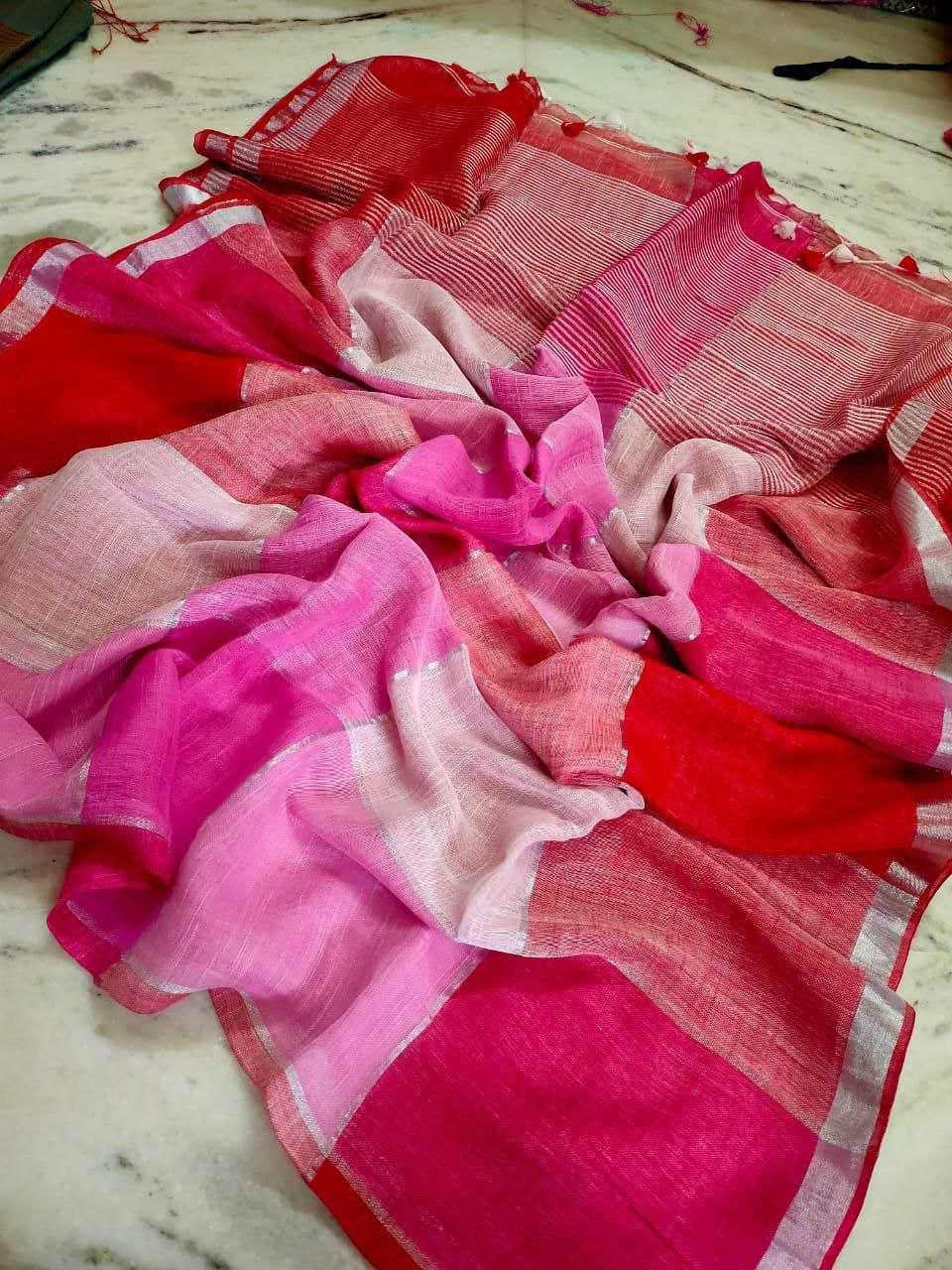 Ynf Linen KESH525 LINEN Sarees Wholesale Fancy Sarees Zari Border Sarees Linen Sarees Manufacturer- Kapda Export